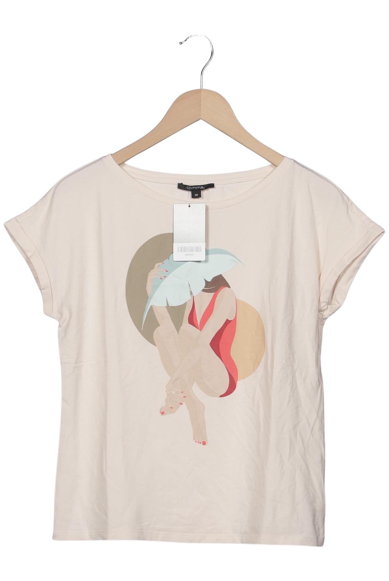 

Comma Damen T-Shirt, cremeweiß, Gr. 38