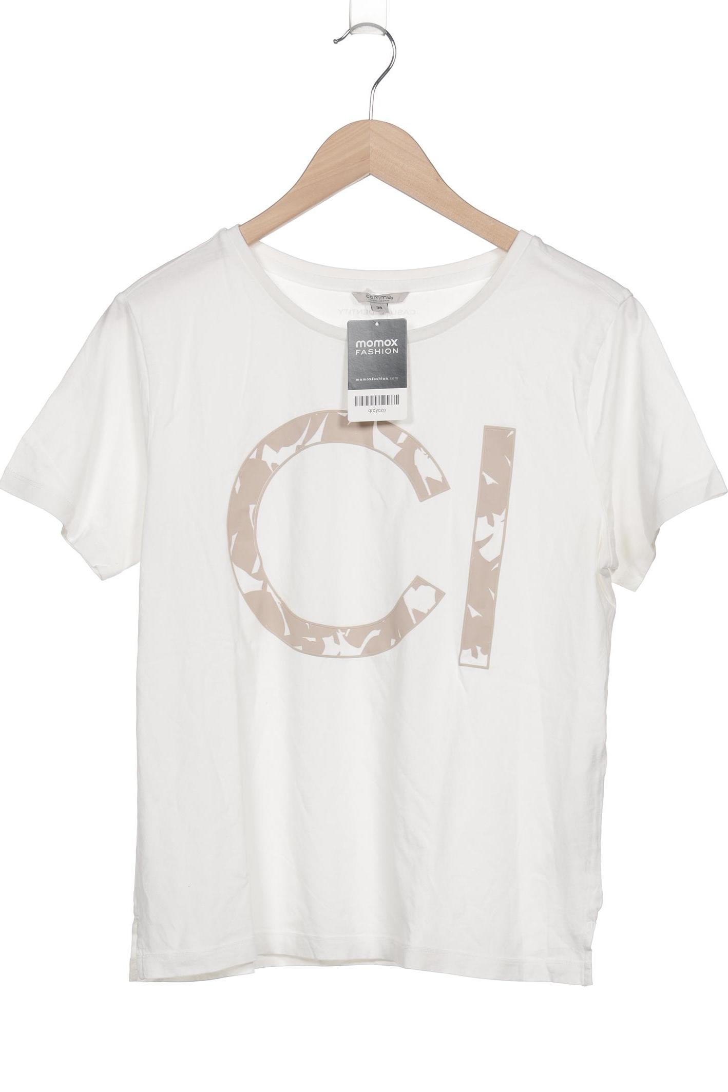 

Comma Damen T-Shirt, cremeweiß, Gr. 38
