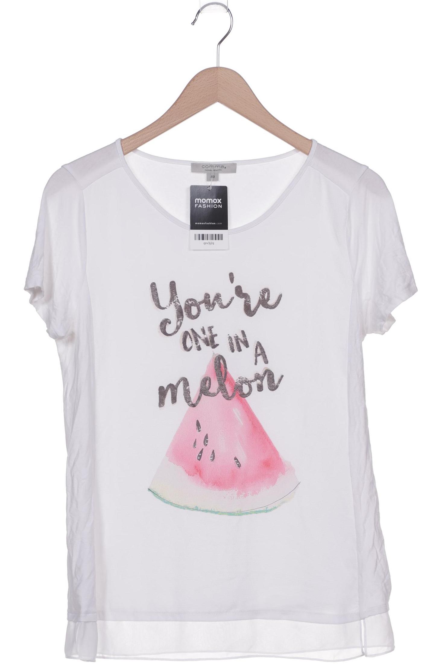 

Comma Damen T-Shirt, weiß, Gr. 40