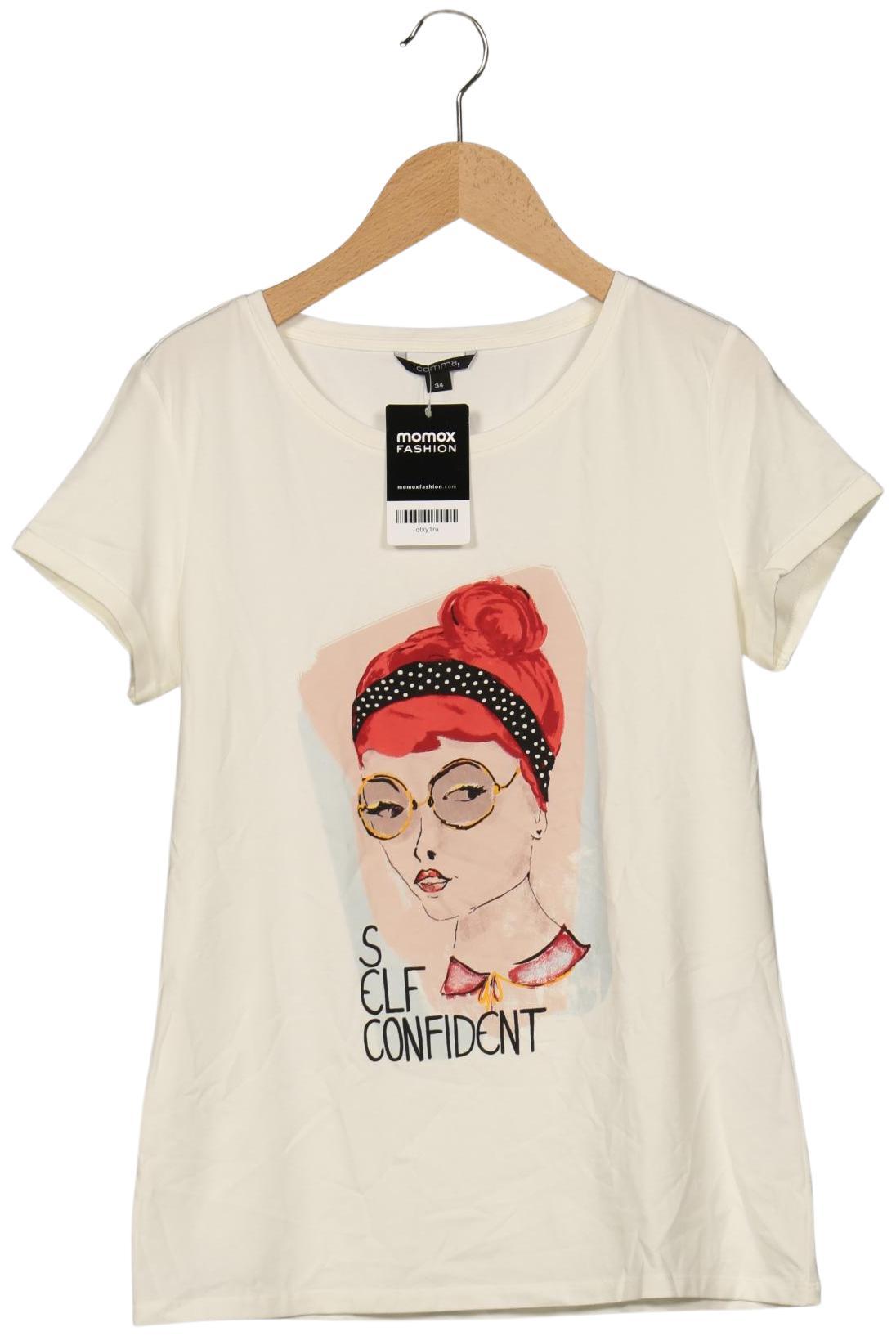 

Comma Damen T-Shirt, cremeweiß, Gr. 34