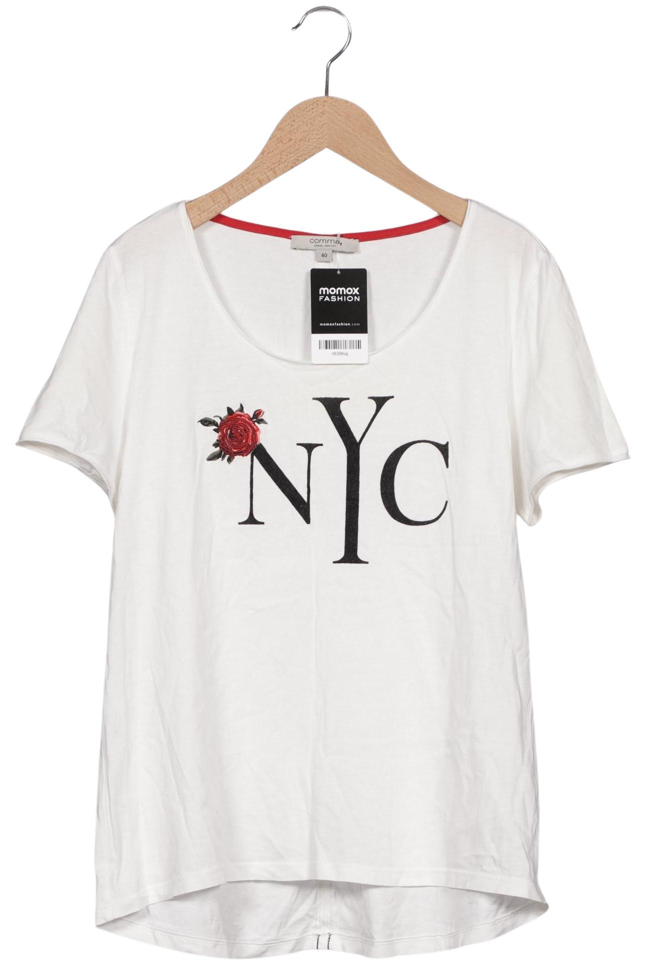 

Comma Damen T-Shirt, weiß, Gr. 40