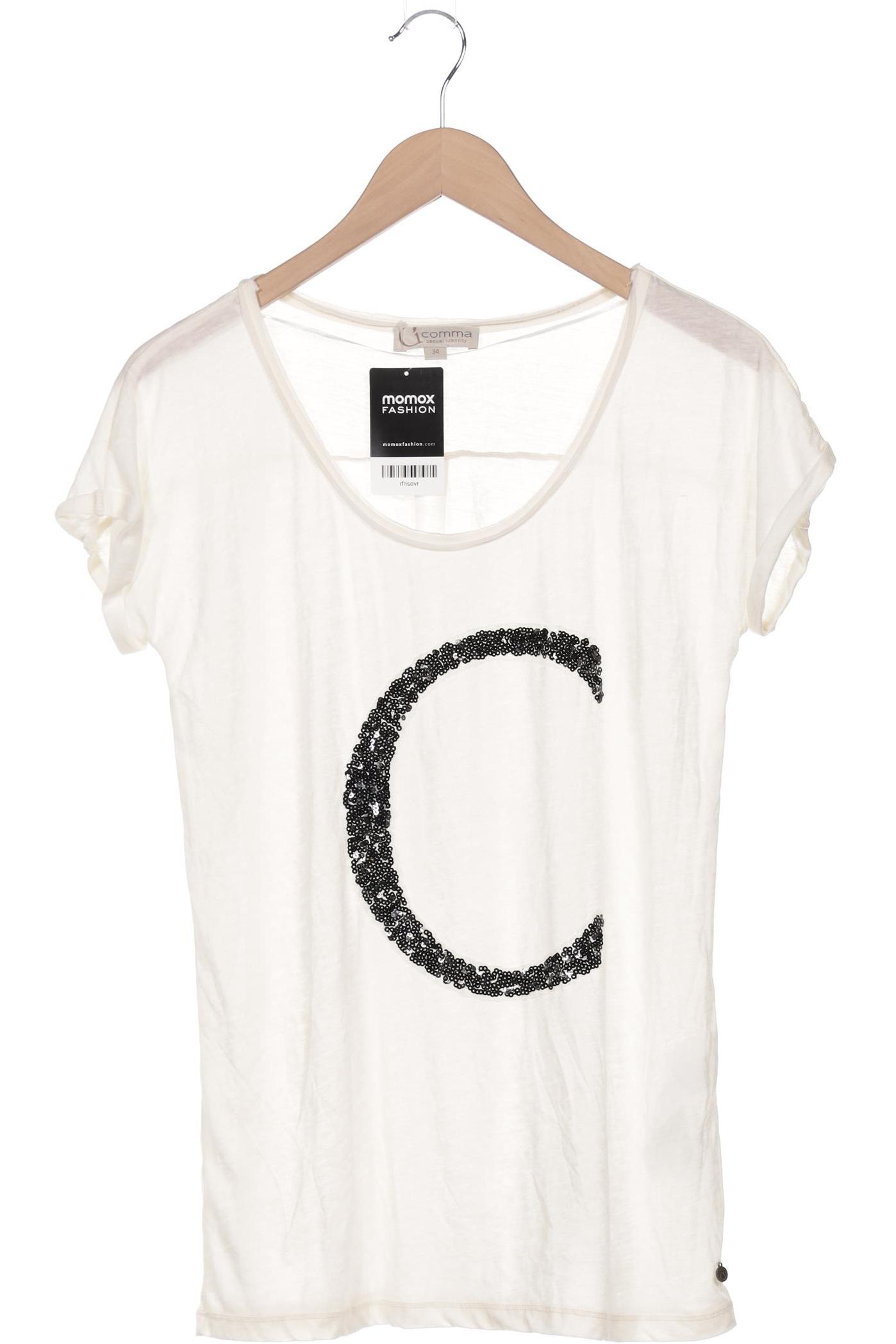 

Comma Damen T-Shirt, cremeweiß, Gr. 34
