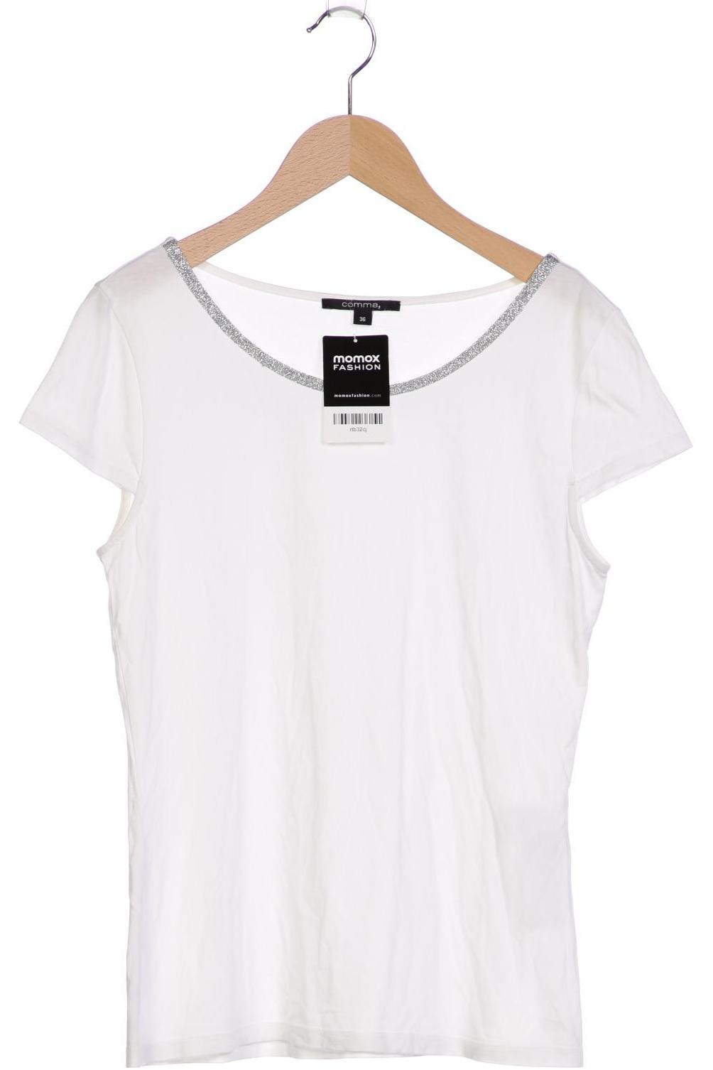 

Comma Damen T-Shirt, weiß, Gr. 36