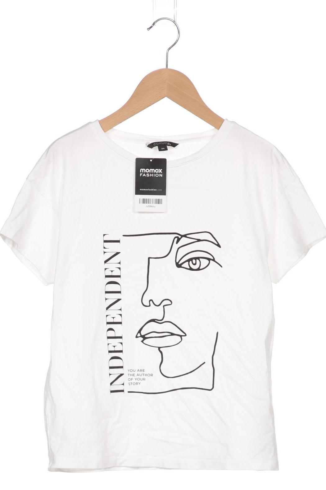 

Comma Damen T-Shirt, weiß, Gr. 34