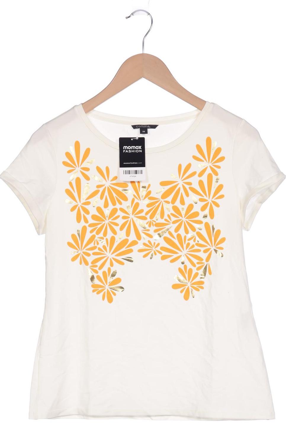 

Comma Damen T-Shirt, cremeweiß, Gr. 38