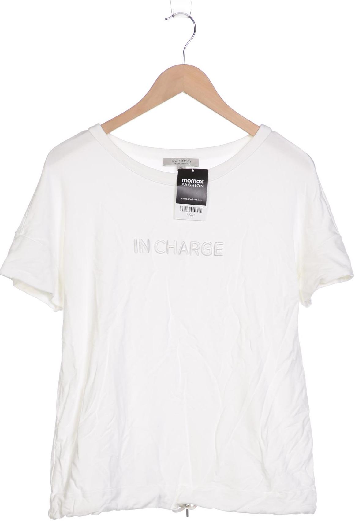

Comma Damen T-Shirt, weiß, Gr. 36