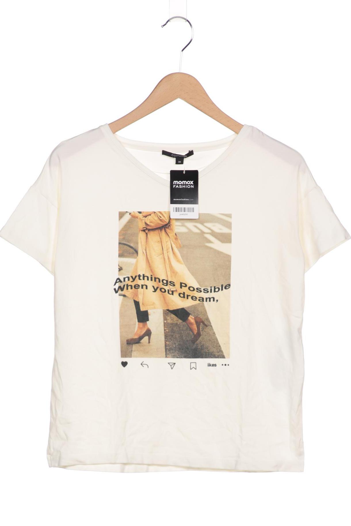 

Comma Damen T-Shirt, cremeweiß