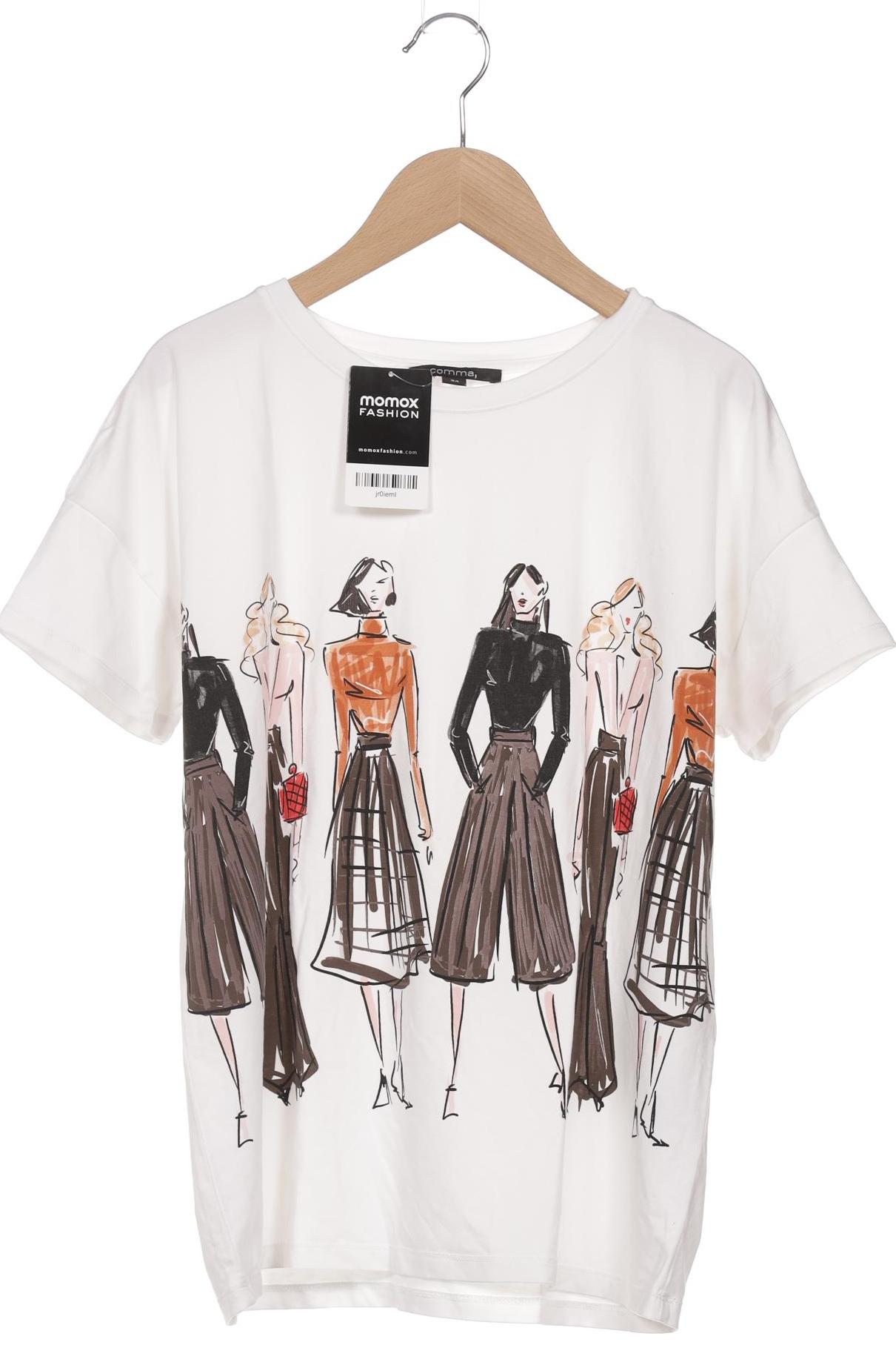 

Comma Damen T-Shirt, weiß, Gr. 34