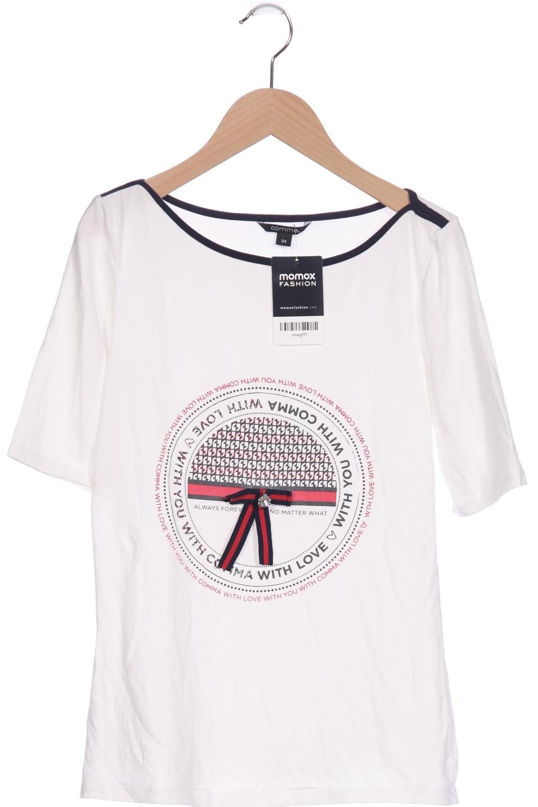 

Comma Damen T-Shirt, weiß, Gr. 34
