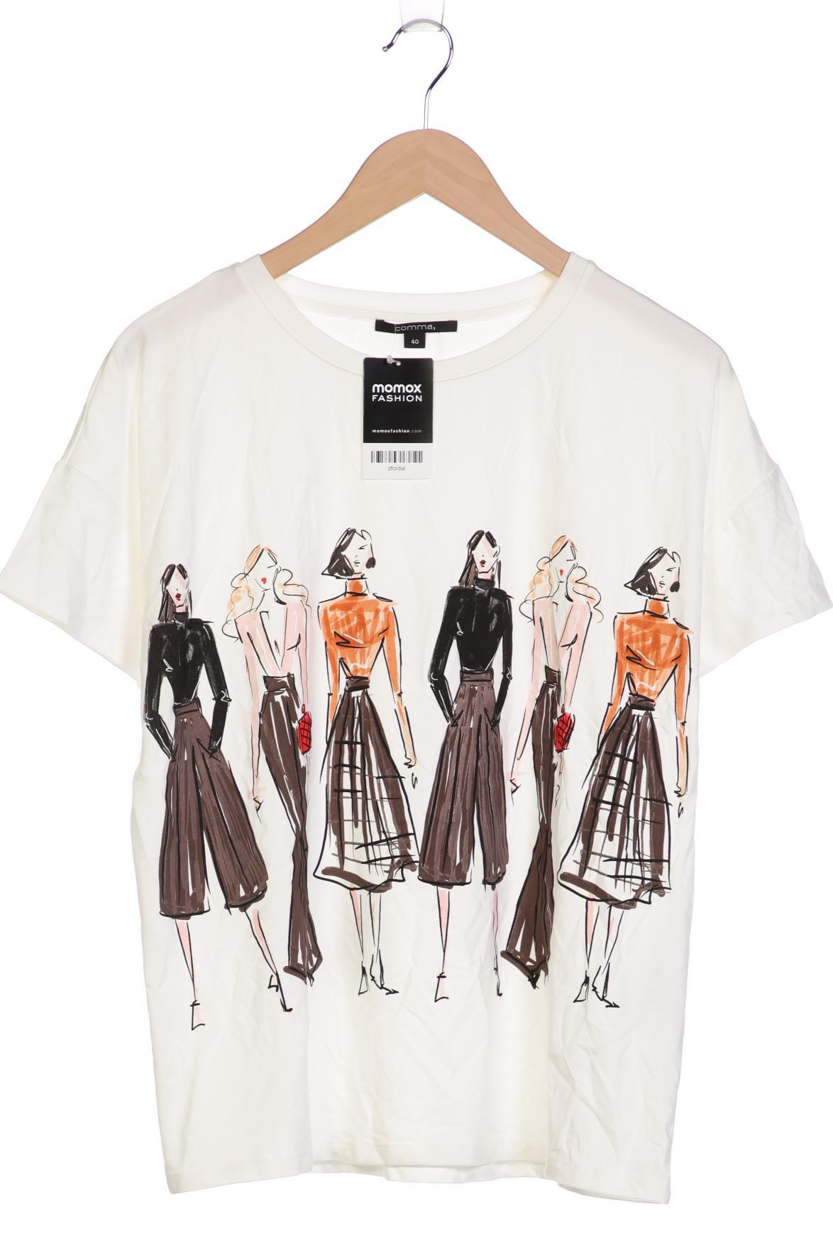 

Comma Damen T-Shirt, weiß, Gr. 40
