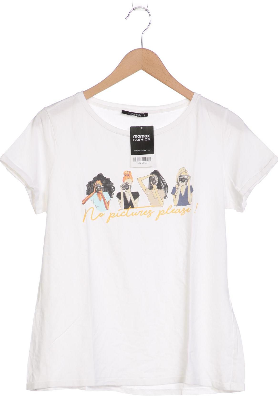 

Comma Damen T-Shirt, weiß, Gr. 42