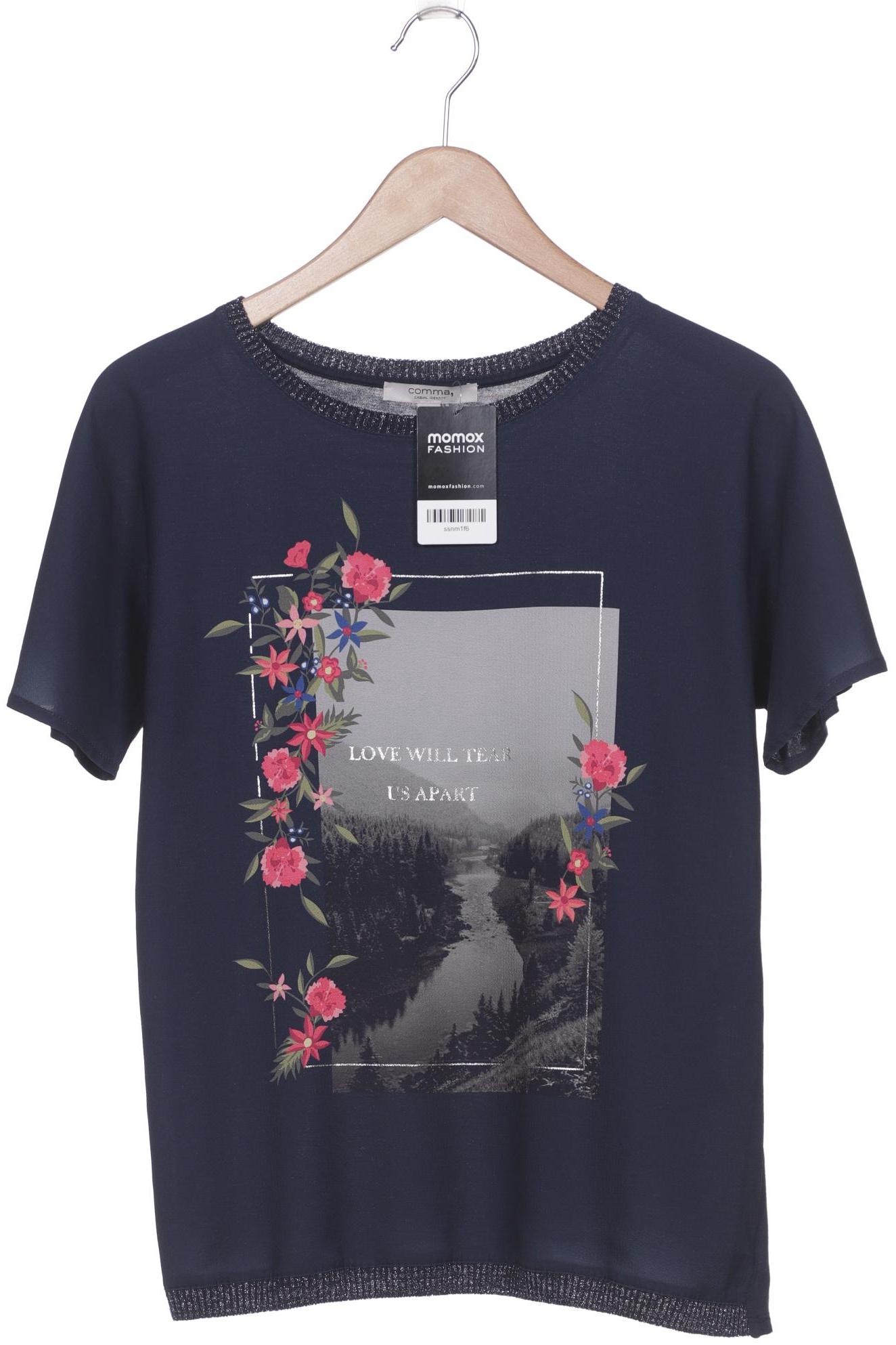 

Comma Damen T-Shirt, marineblau, Gr. 36