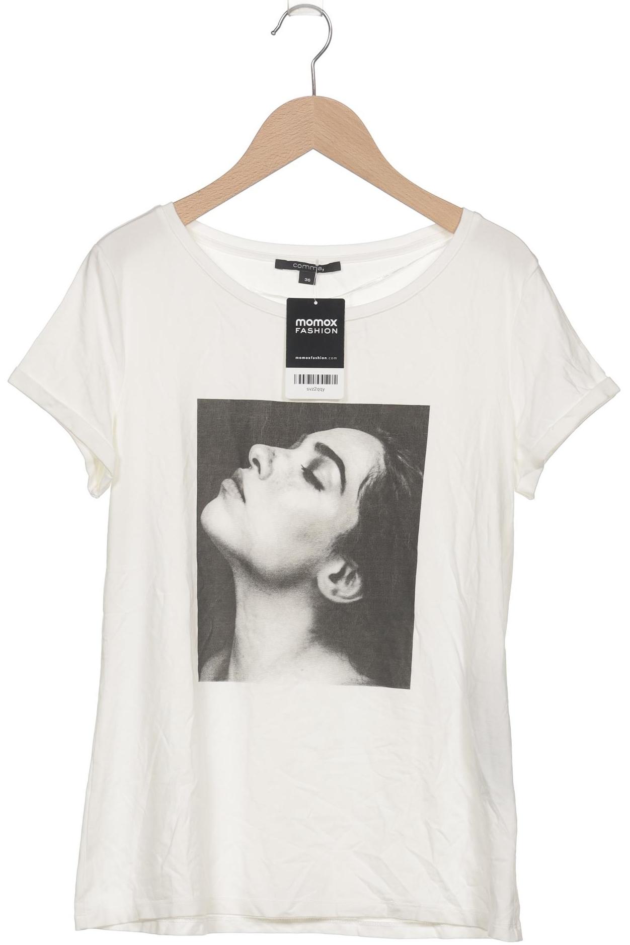 

Comma Damen T-Shirt, weiß, Gr. 36