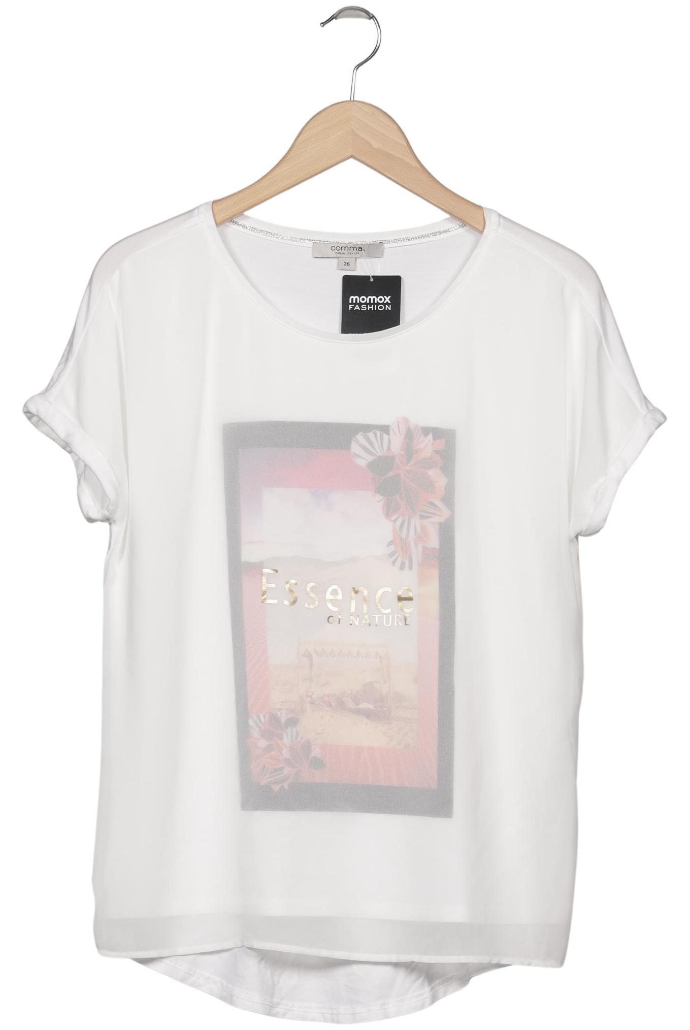 

Comma Damen T-Shirt, weiß, Gr. 36