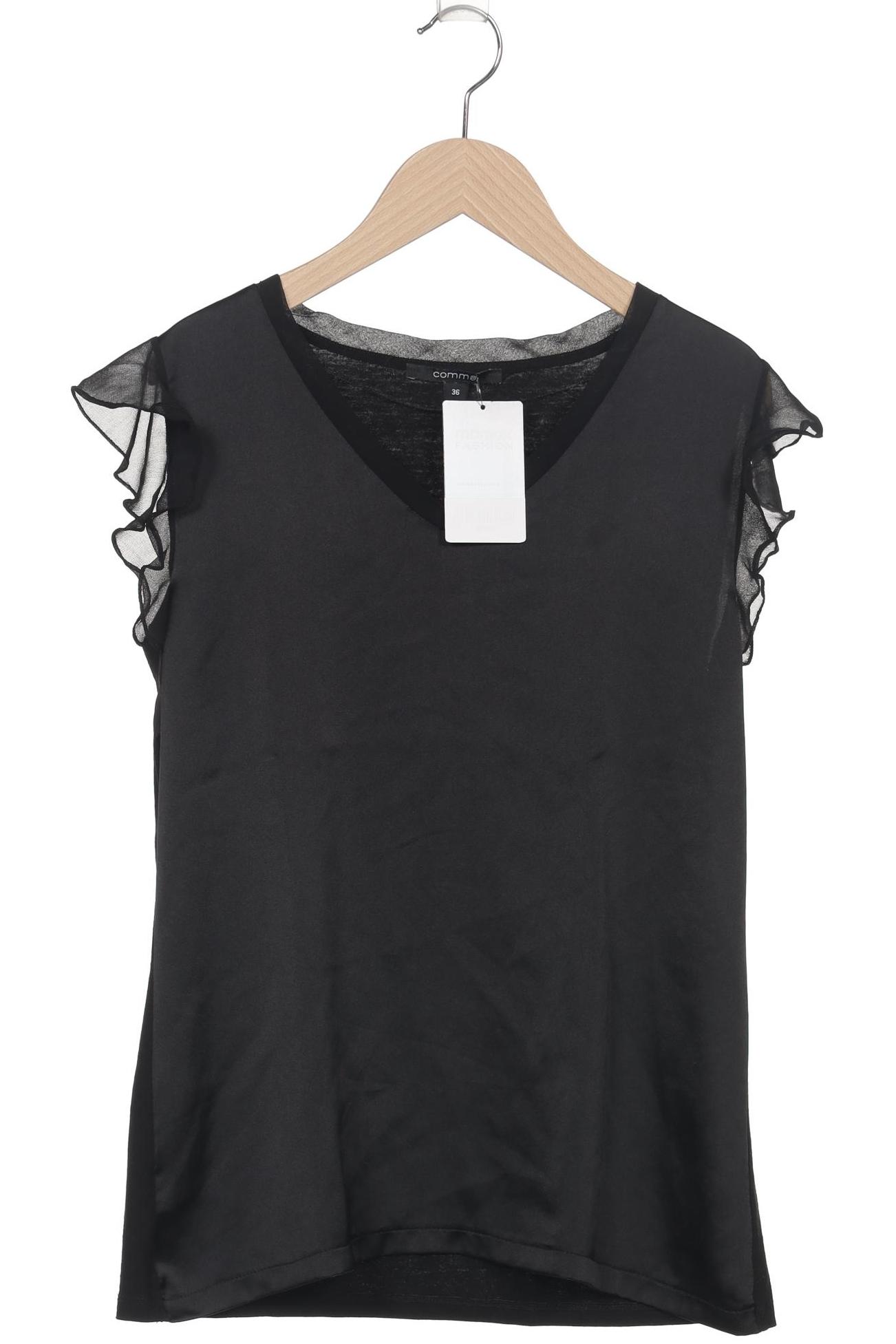

Comma Damen T-Shirt, schwarz, Gr. 36