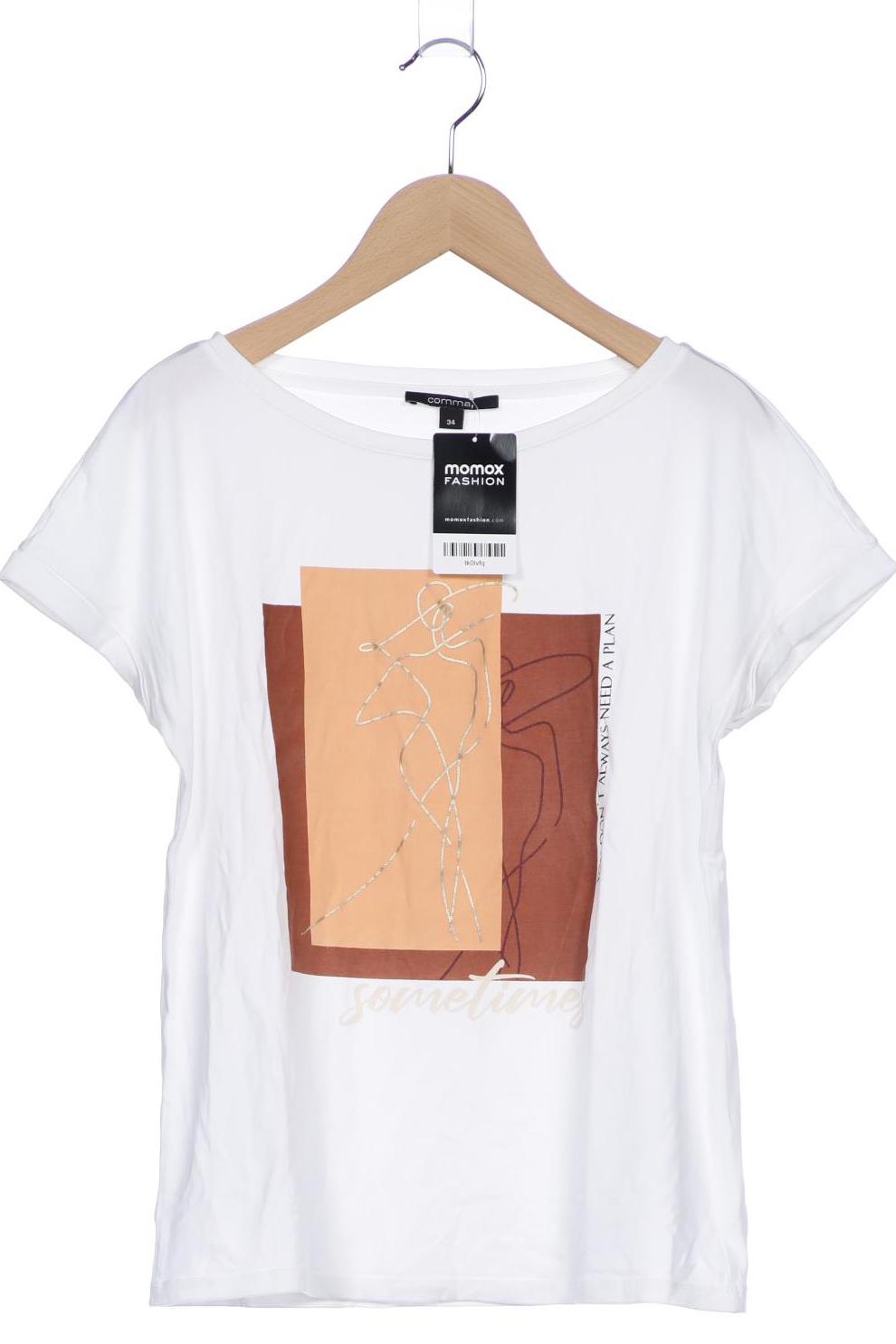

Comma Damen T-Shirt, weiß, Gr. 34