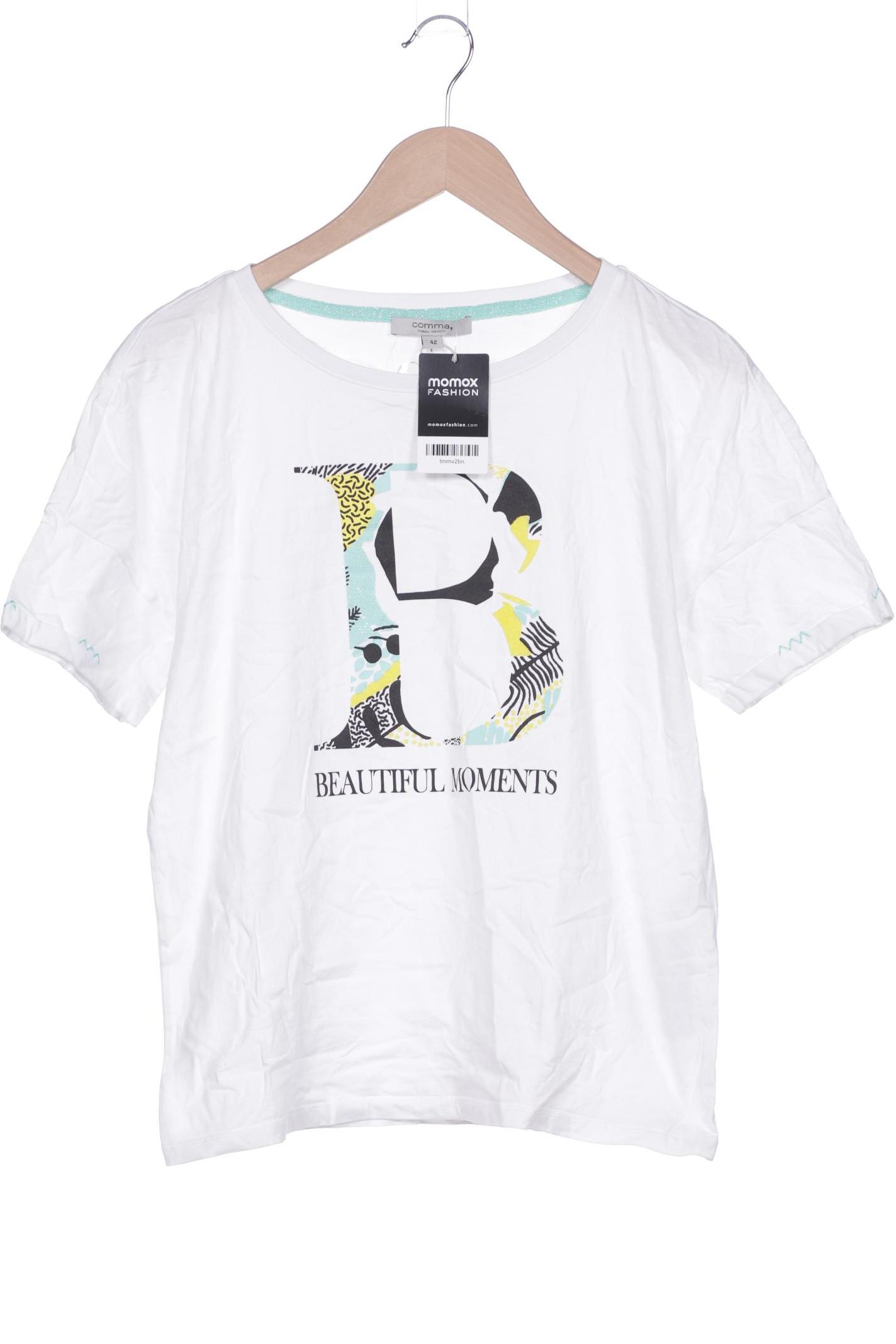 

Comma Damen T-Shirt, weiß, Gr. 42