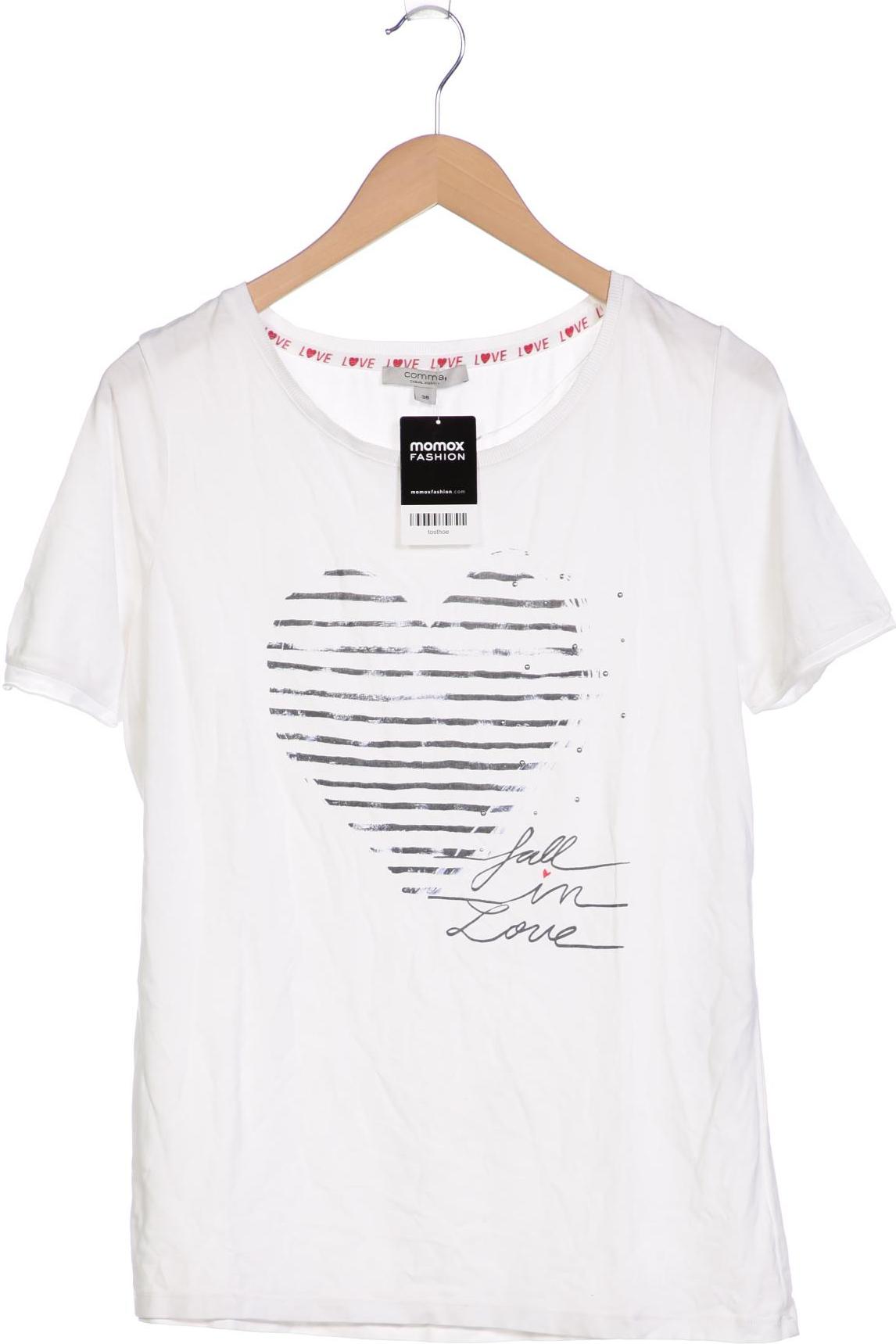

Comma Damen T-Shirt, weiß, Gr. 38