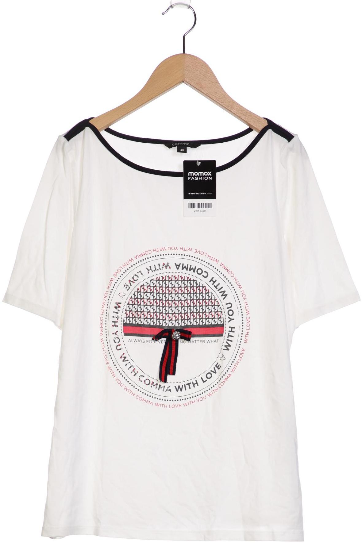 

Comma Damen T-Shirt, weiß, Gr. 40