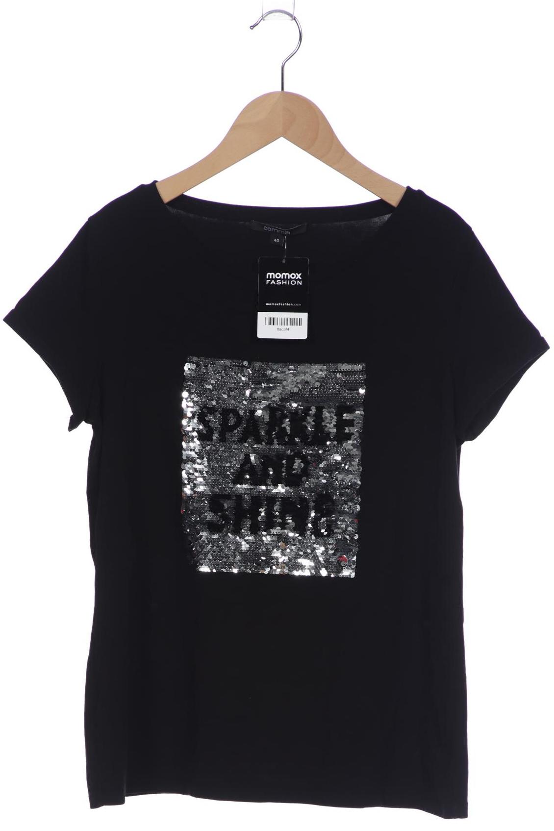 

Comma Damen T-Shirt, schwarz, Gr. 40