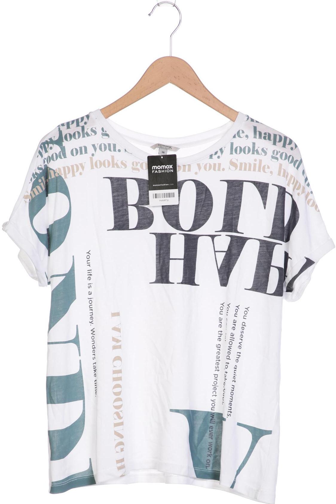 

Comma Damen T-Shirt, weiß, Gr. 38