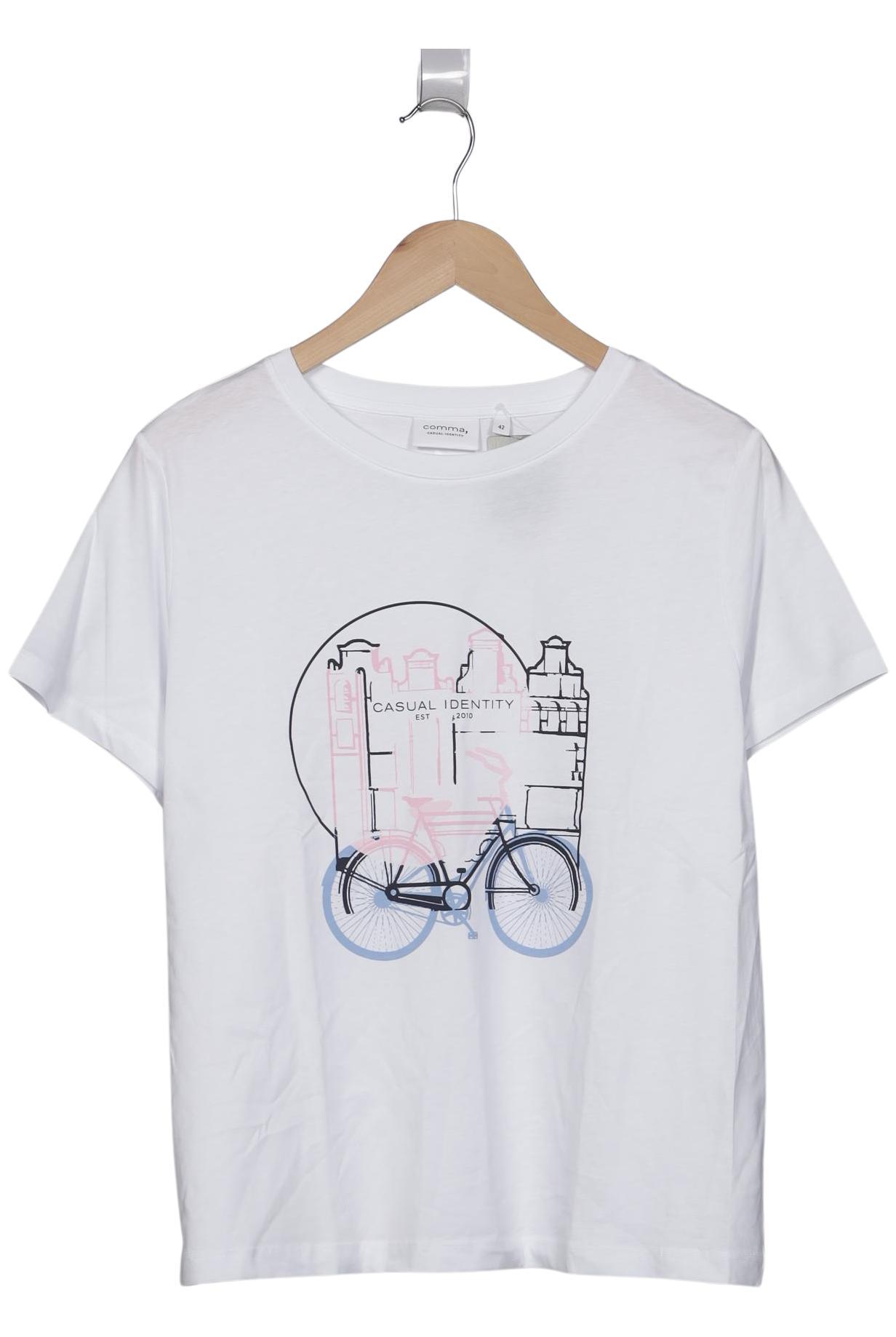 

Comma Damen T-Shirt, weiß, Gr. 42