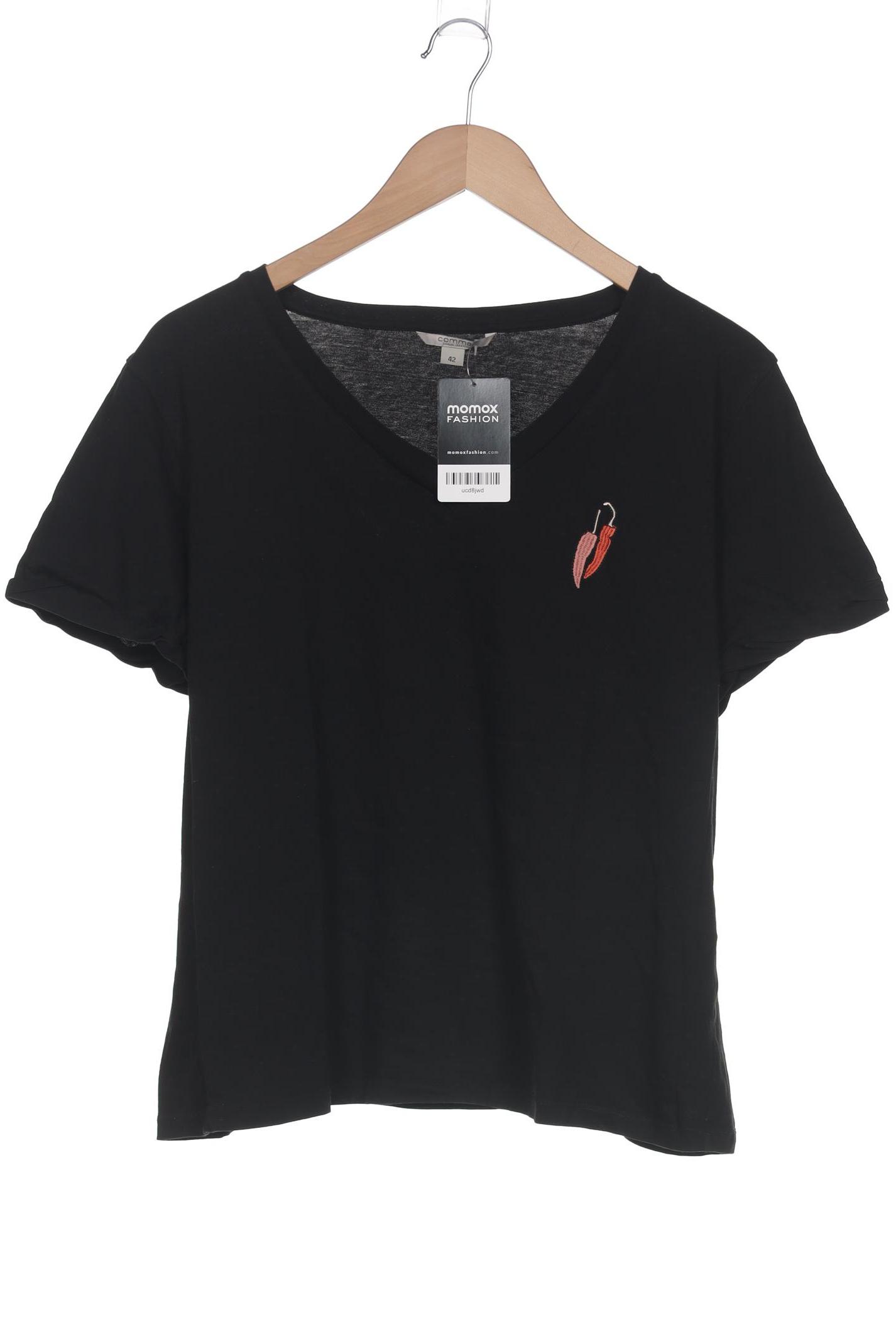 

Comma Damen T-Shirt, schwarz, Gr. 42
