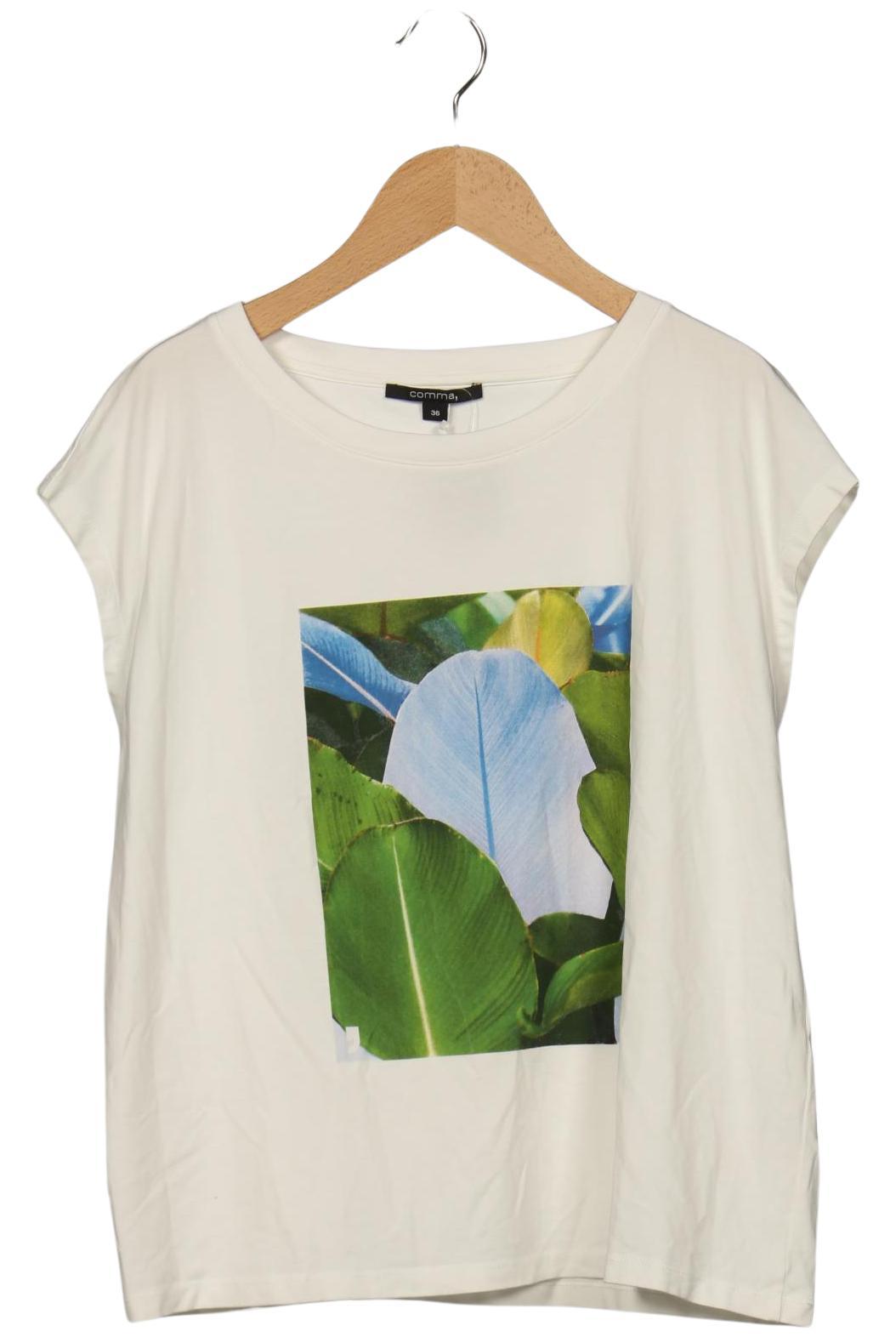 

Comma Damen T-Shirt, weiß, Gr. 36