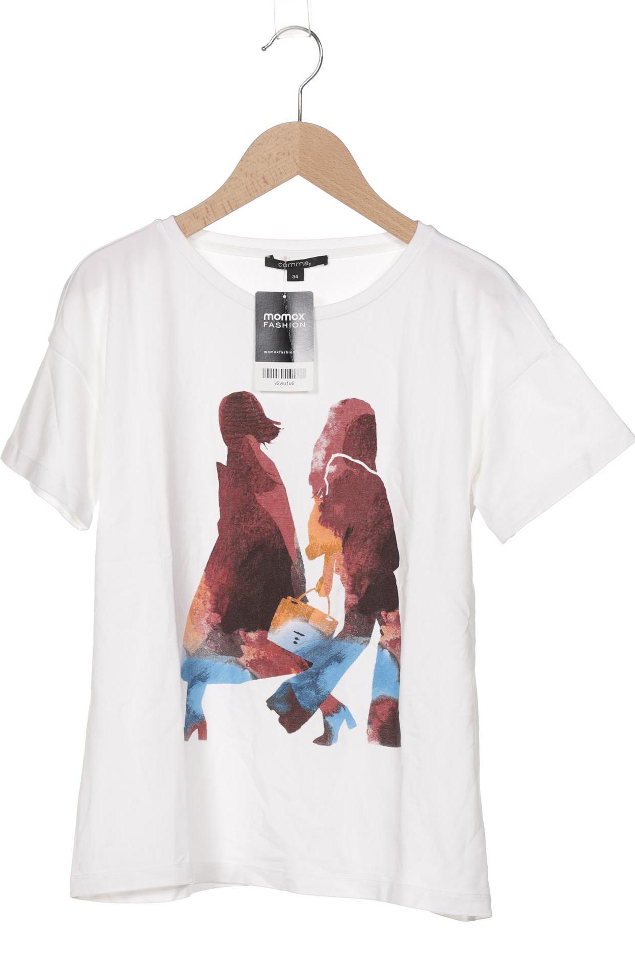 

Comma Damen T-Shirt, weiß, Gr. 34