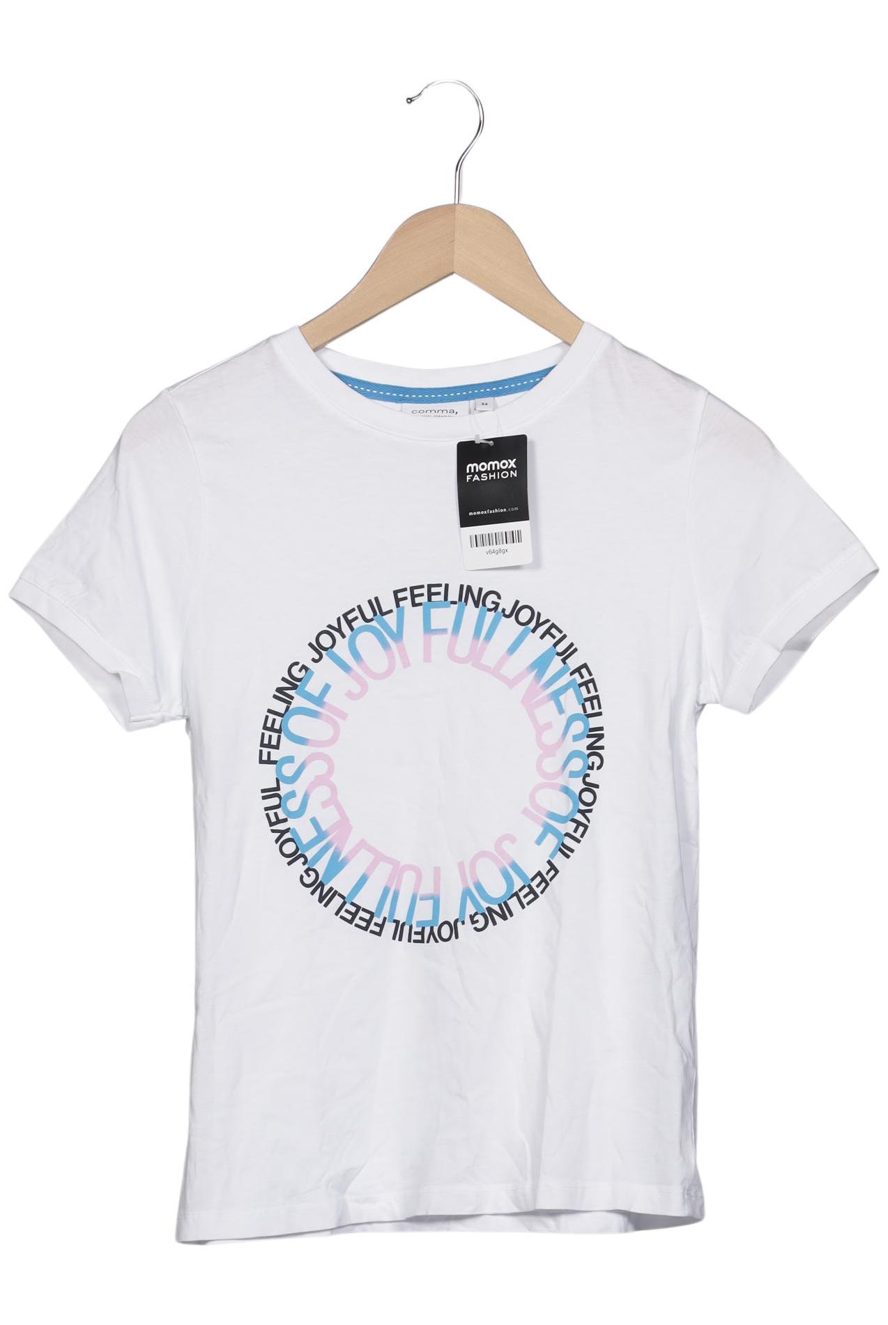 

Comma Damen T-Shirt, weiß, Gr. 34