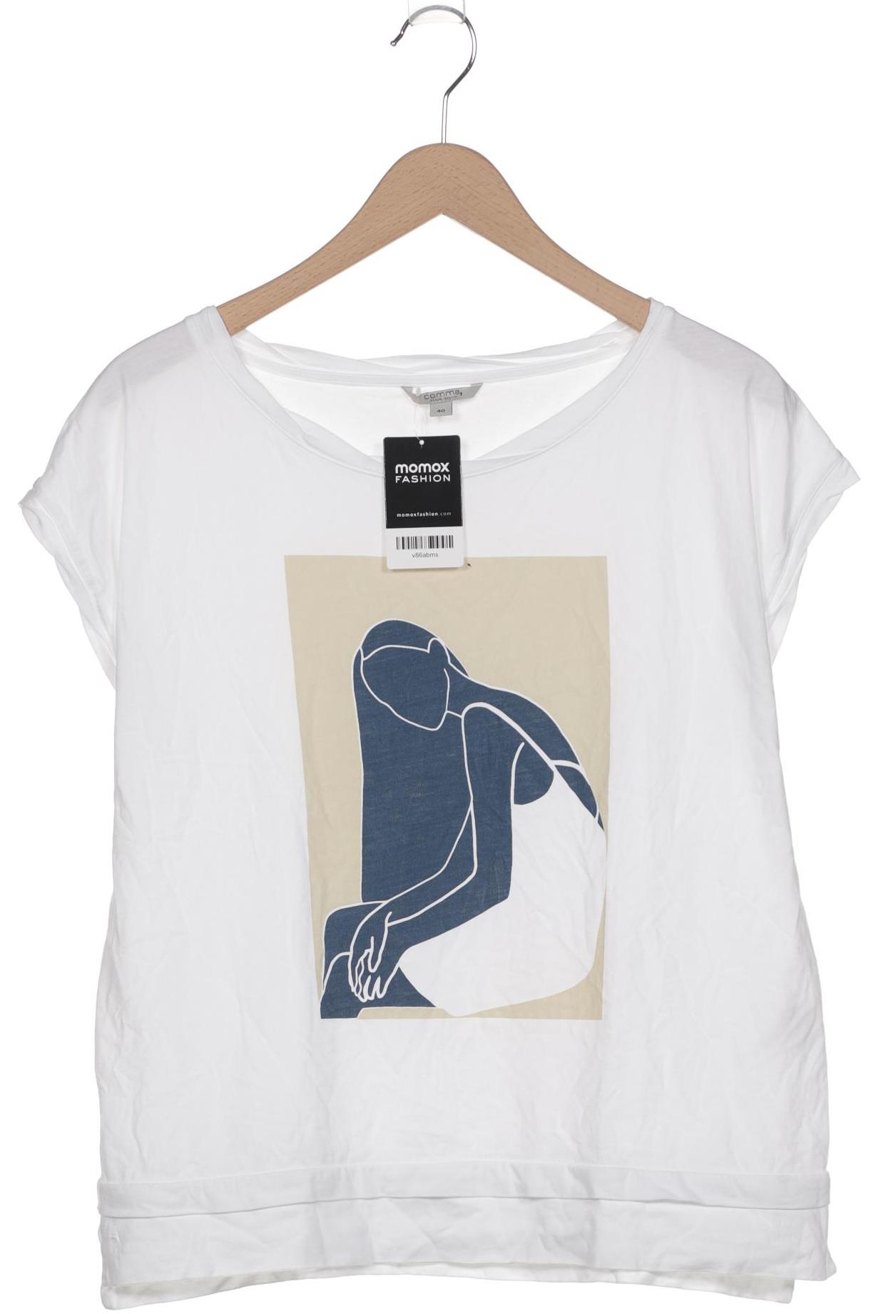 

Comma Damen T-Shirt, weiß, Gr. 40