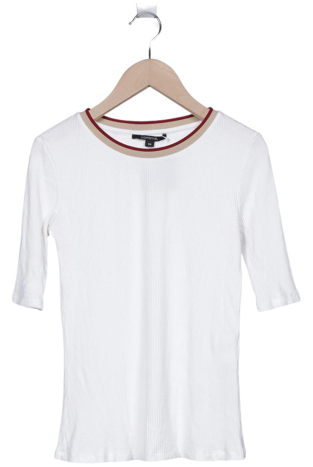 

Comma Damen T-Shirt, weiß, Gr. 34