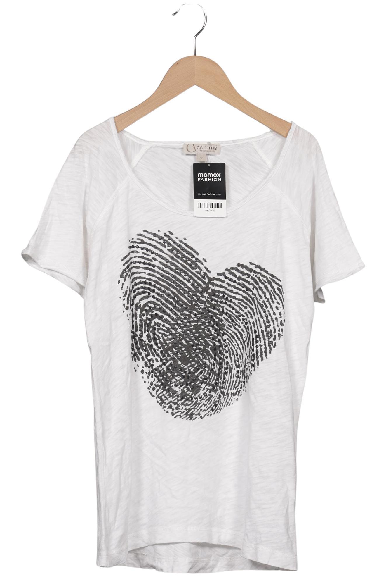 

Comma Damen T-Shirt, weiß, Gr. 34