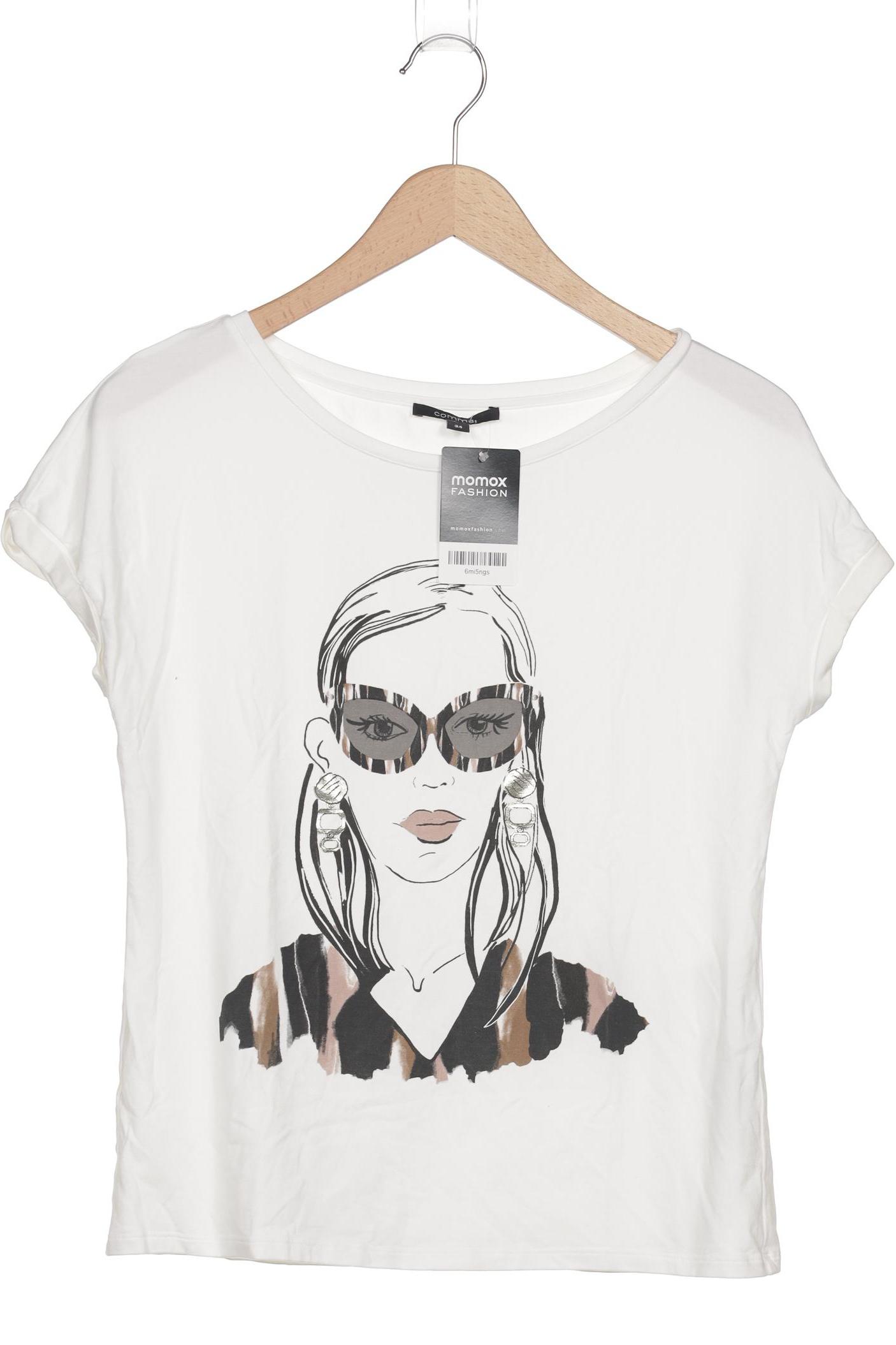 

Comma Damen T-Shirt, weiß, Gr. 34