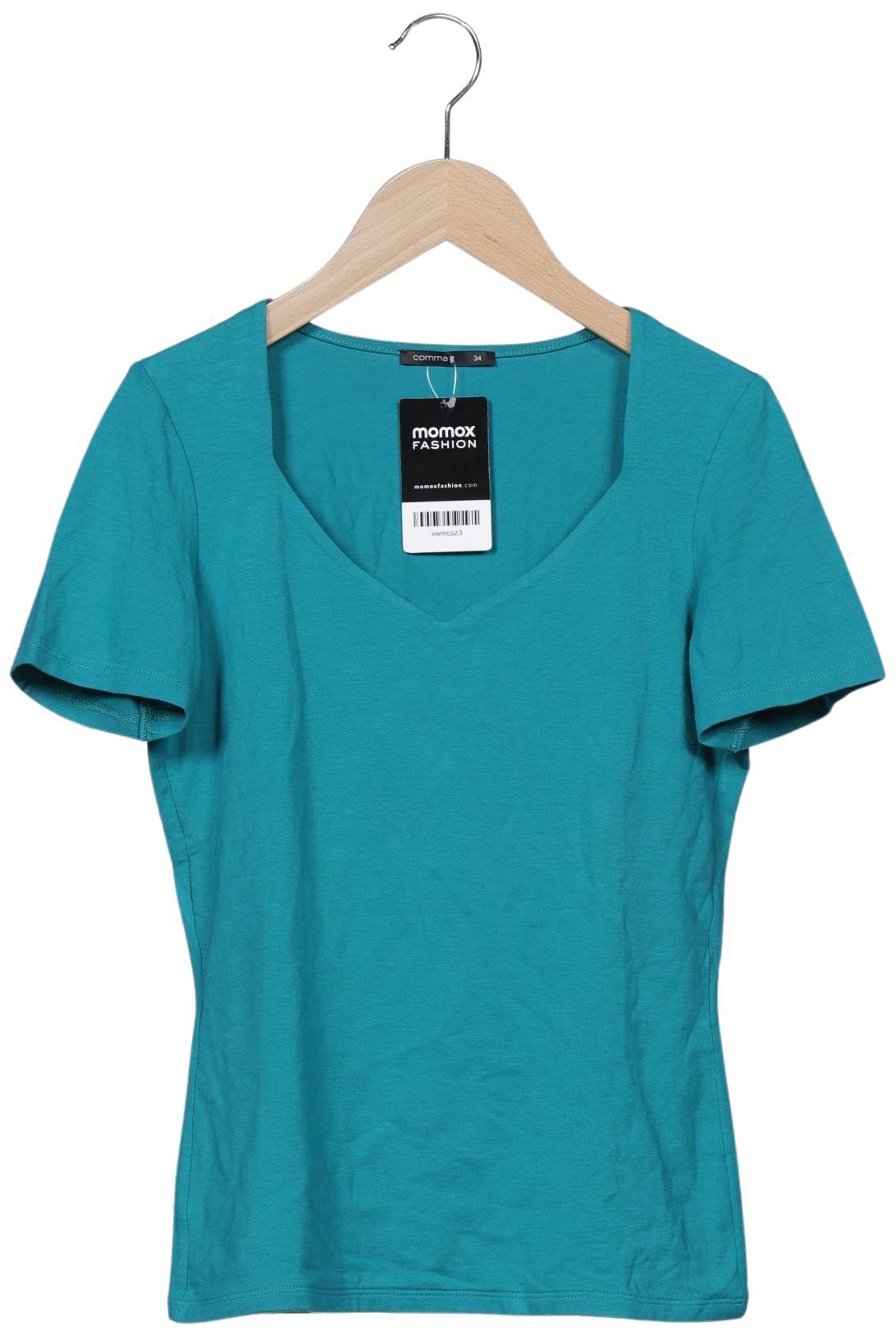 

Comma Damen T-Shirt, türkis, Gr. 34