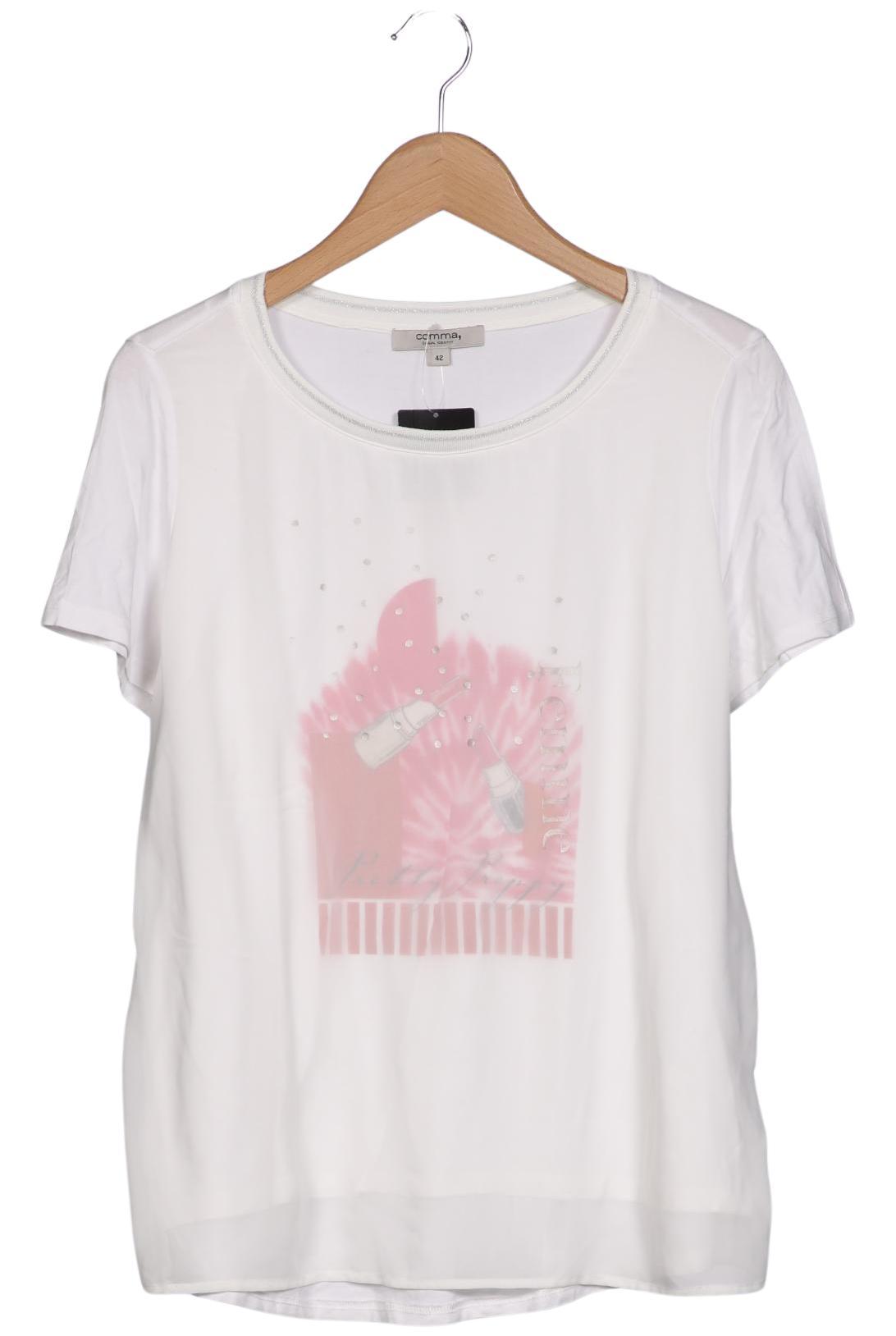 

Comma Damen T-Shirt, weiß, Gr. 42