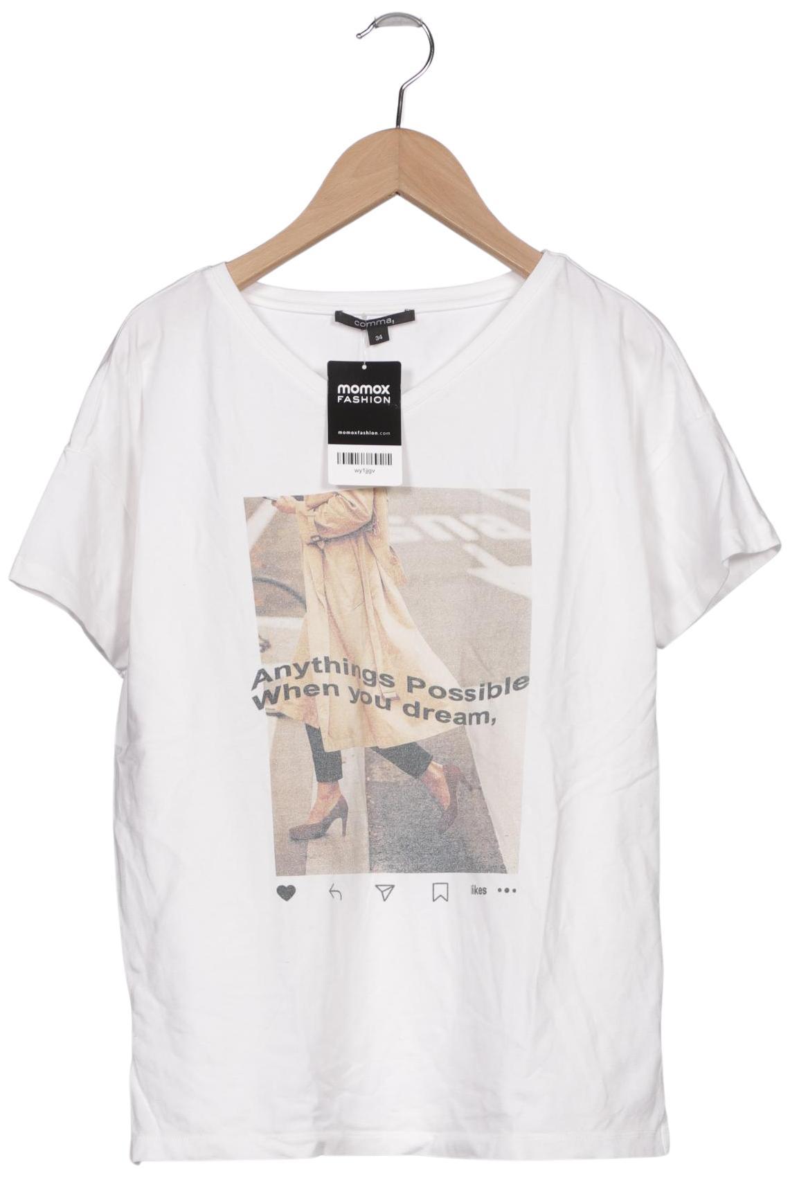 

Comma Damen T-Shirt, weiß, Gr. 34
