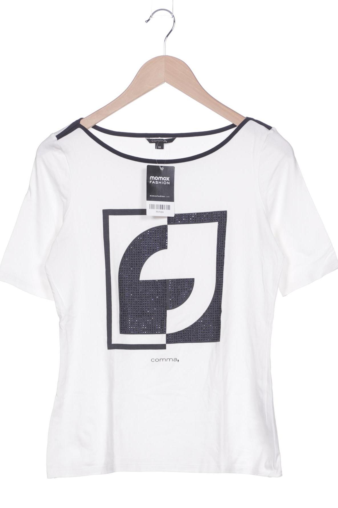 

Comma Damen T-Shirt, weiß, Gr. 38