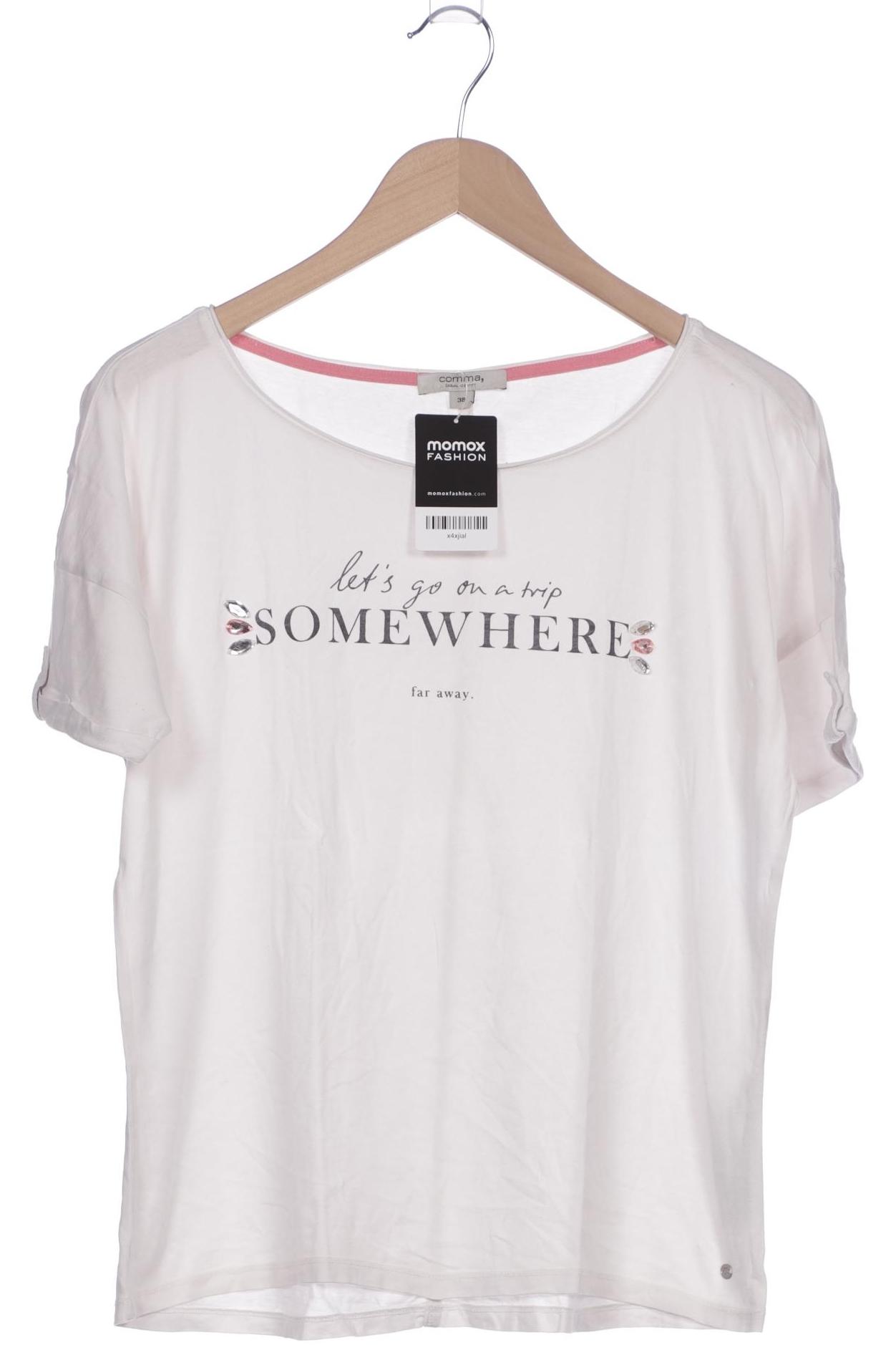 

Comma Damen T-Shirt, weiß, Gr. 38
