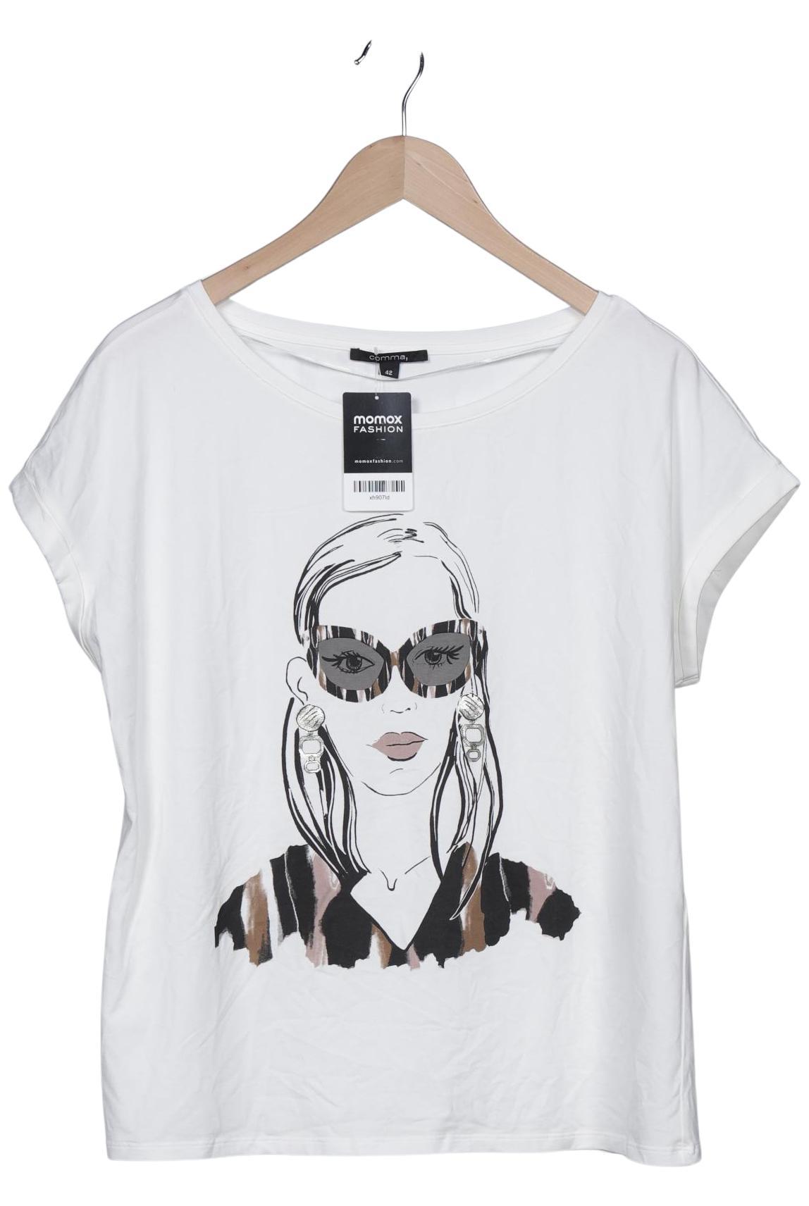 

Comma Damen T-Shirt, cremeweiß, Gr. 42