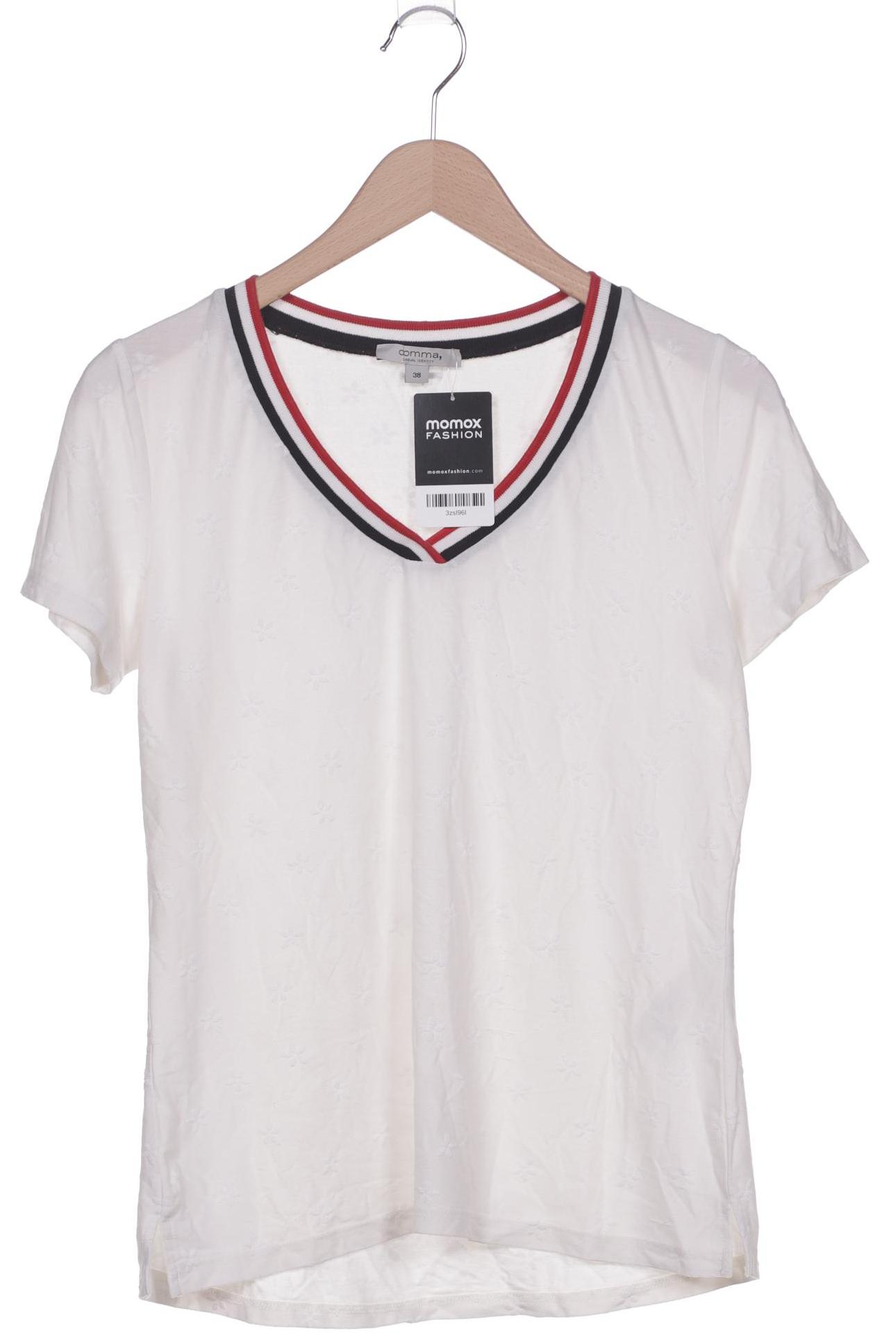 

Comma Damen T-Shirt, weiß, Gr. 38