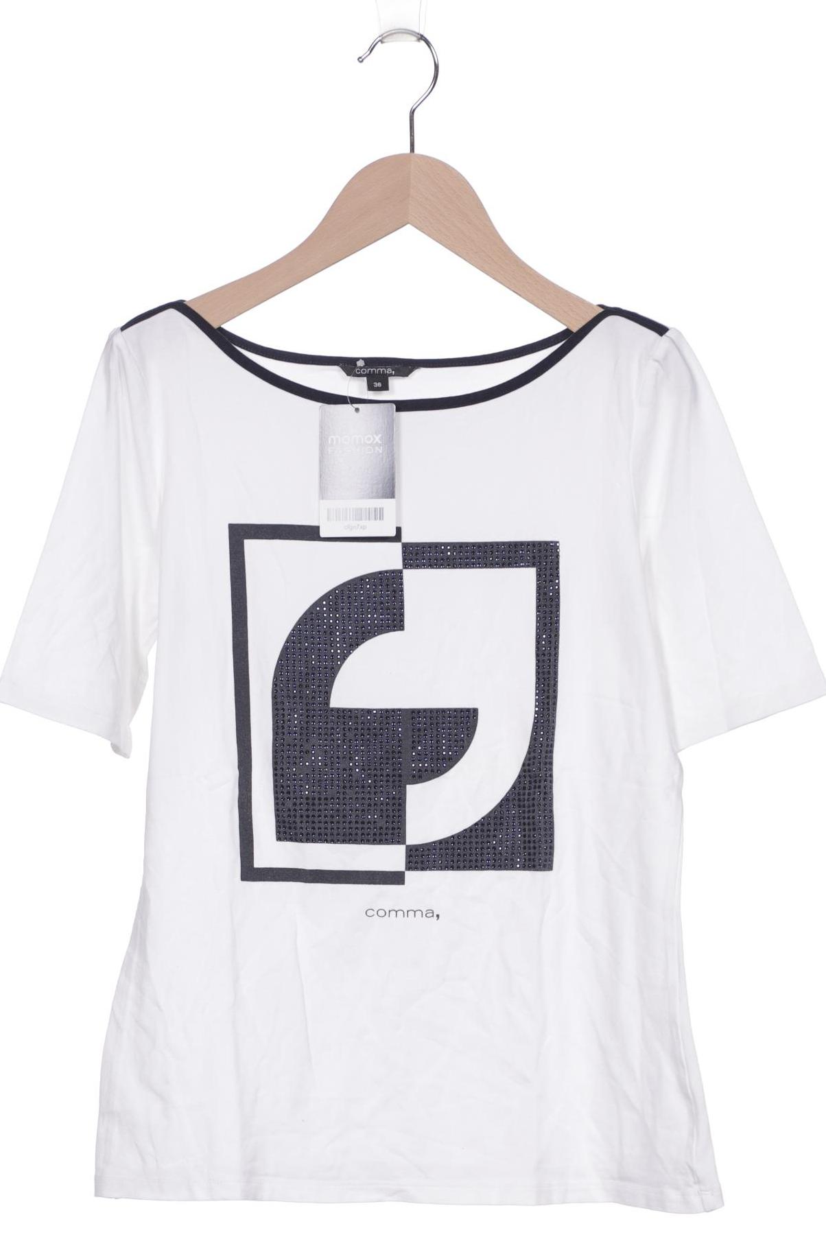 

Comma Damen T-Shirt, weiß, Gr. 36