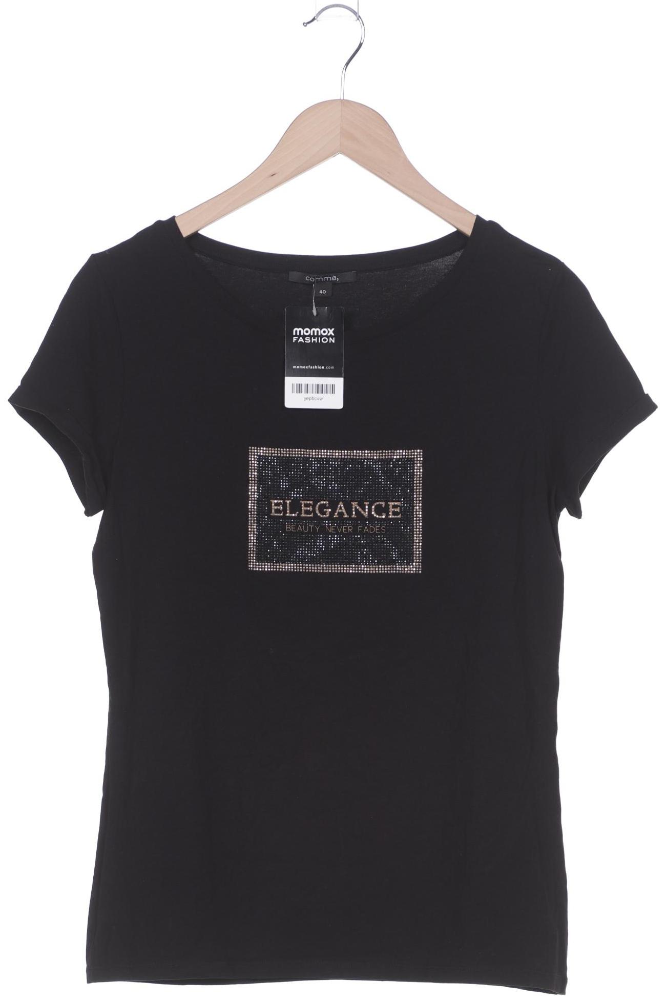 

Comma Damen T-Shirt, schwarz, Gr. 40