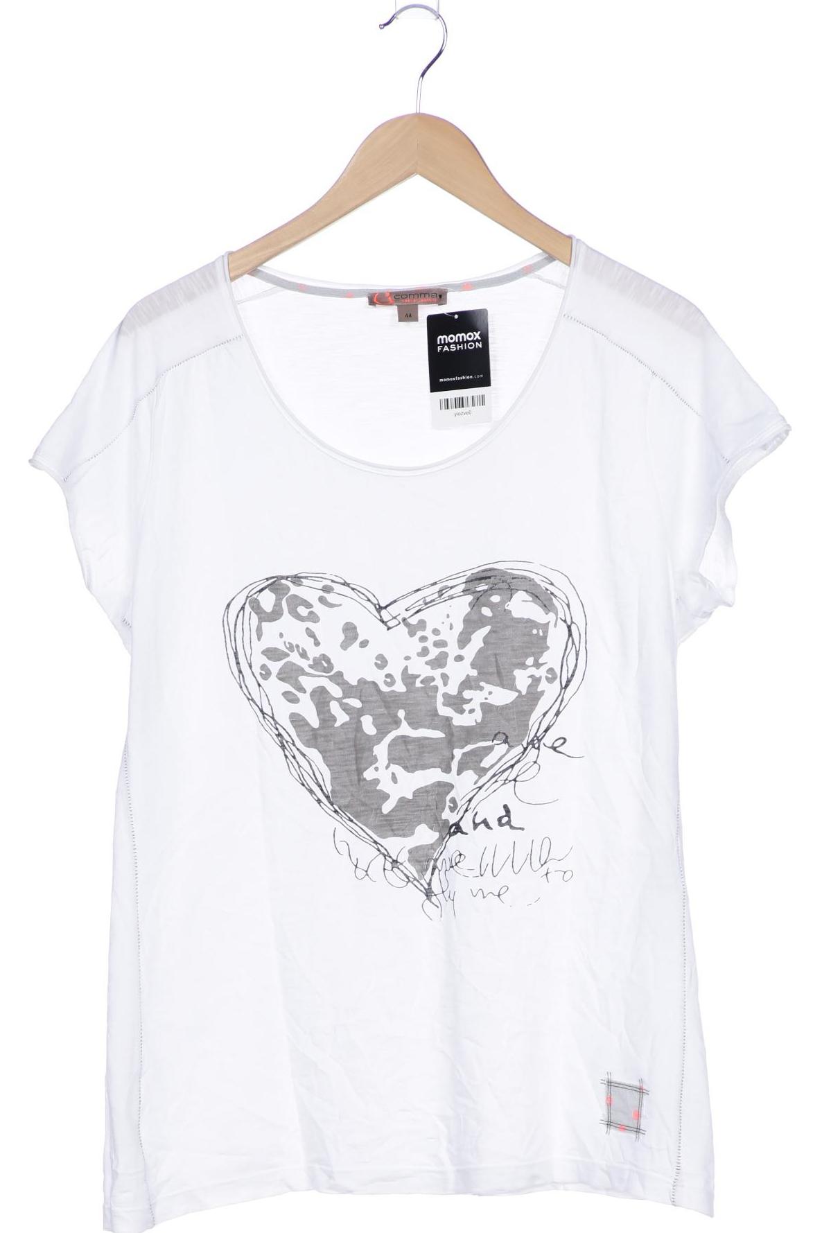 

Comma Damen T-Shirt, weiß, Gr. 44