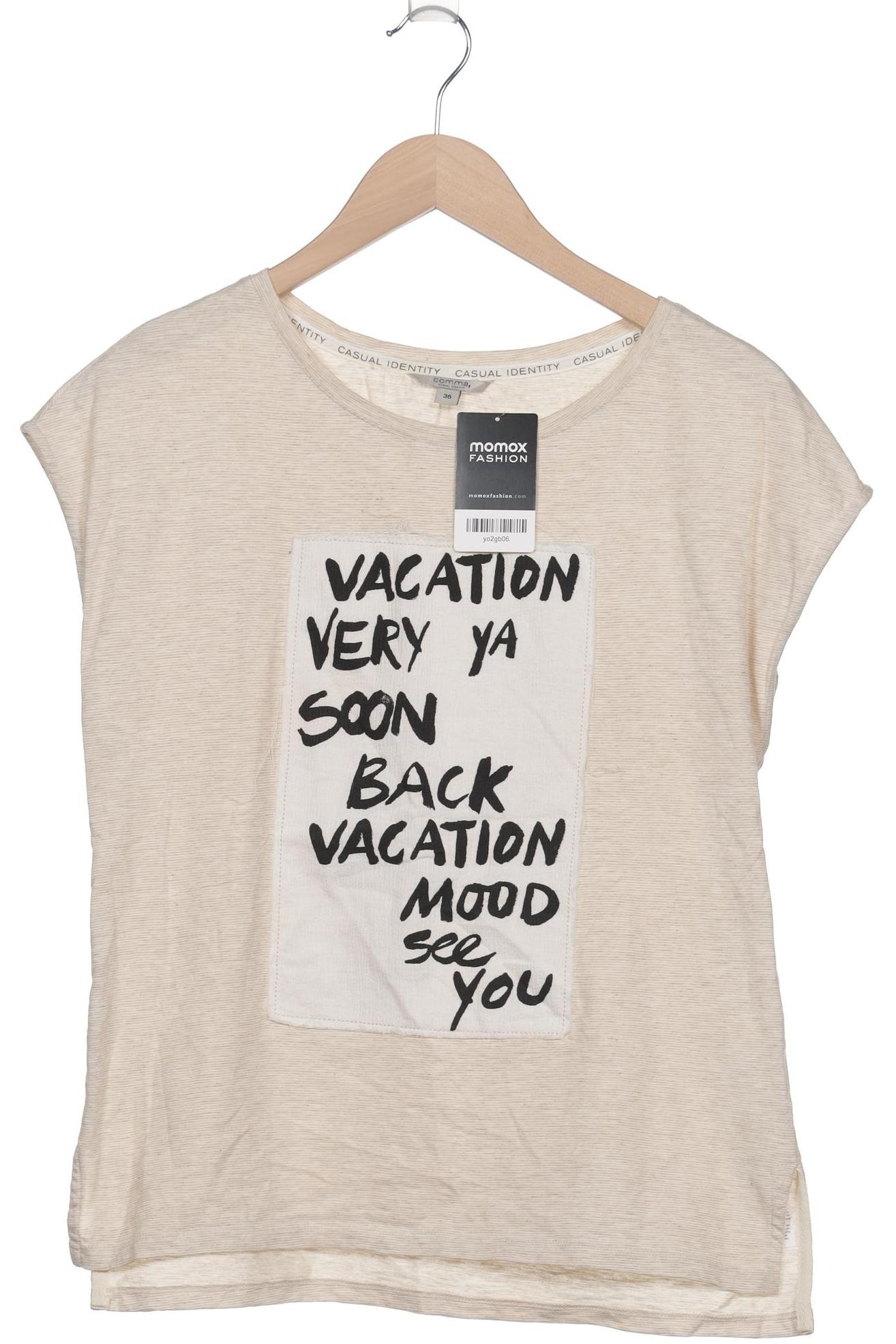 

Comma Damen T-Shirt, beige, Gr. 36