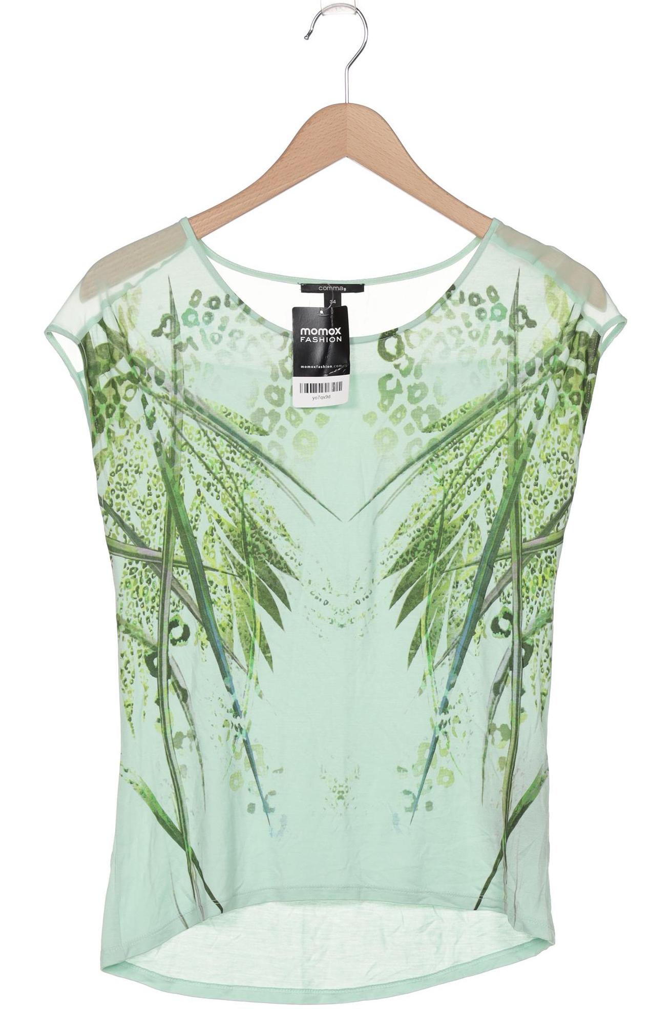 

Comma Damen T-Shirt, hellgrün, Gr. 34