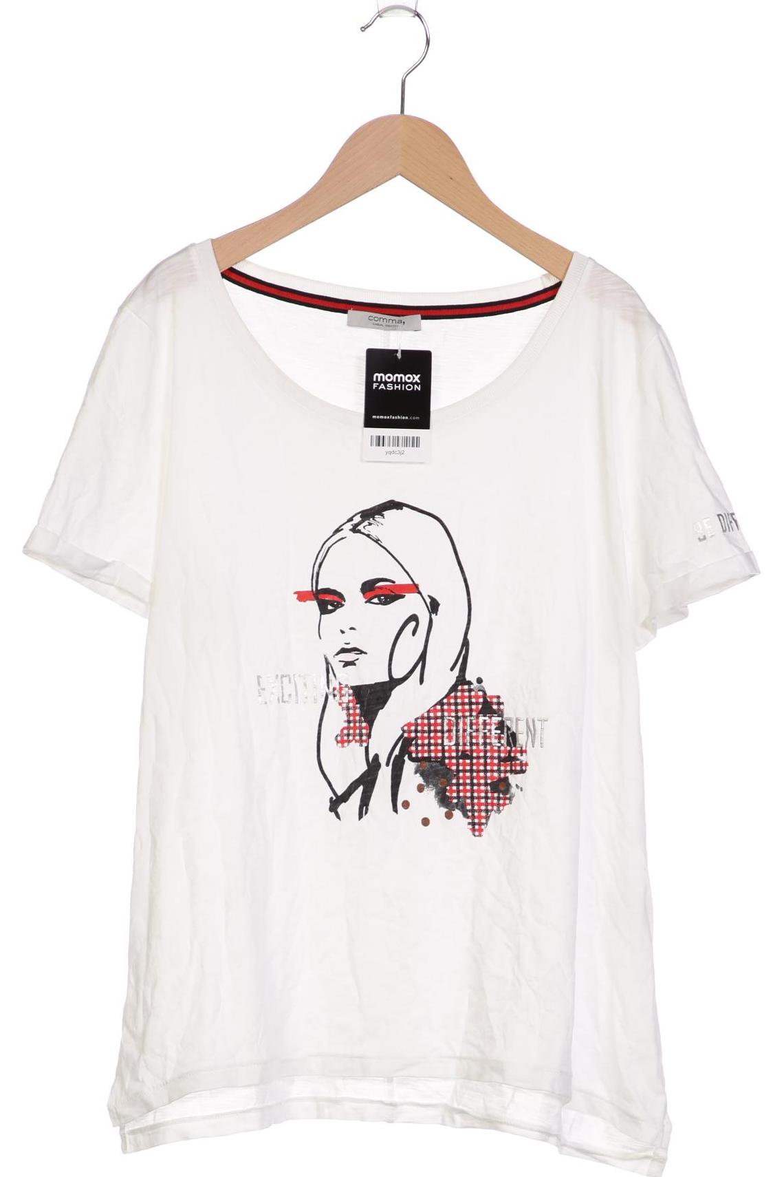 

Comma Damen T-Shirt, weiß, Gr. 44