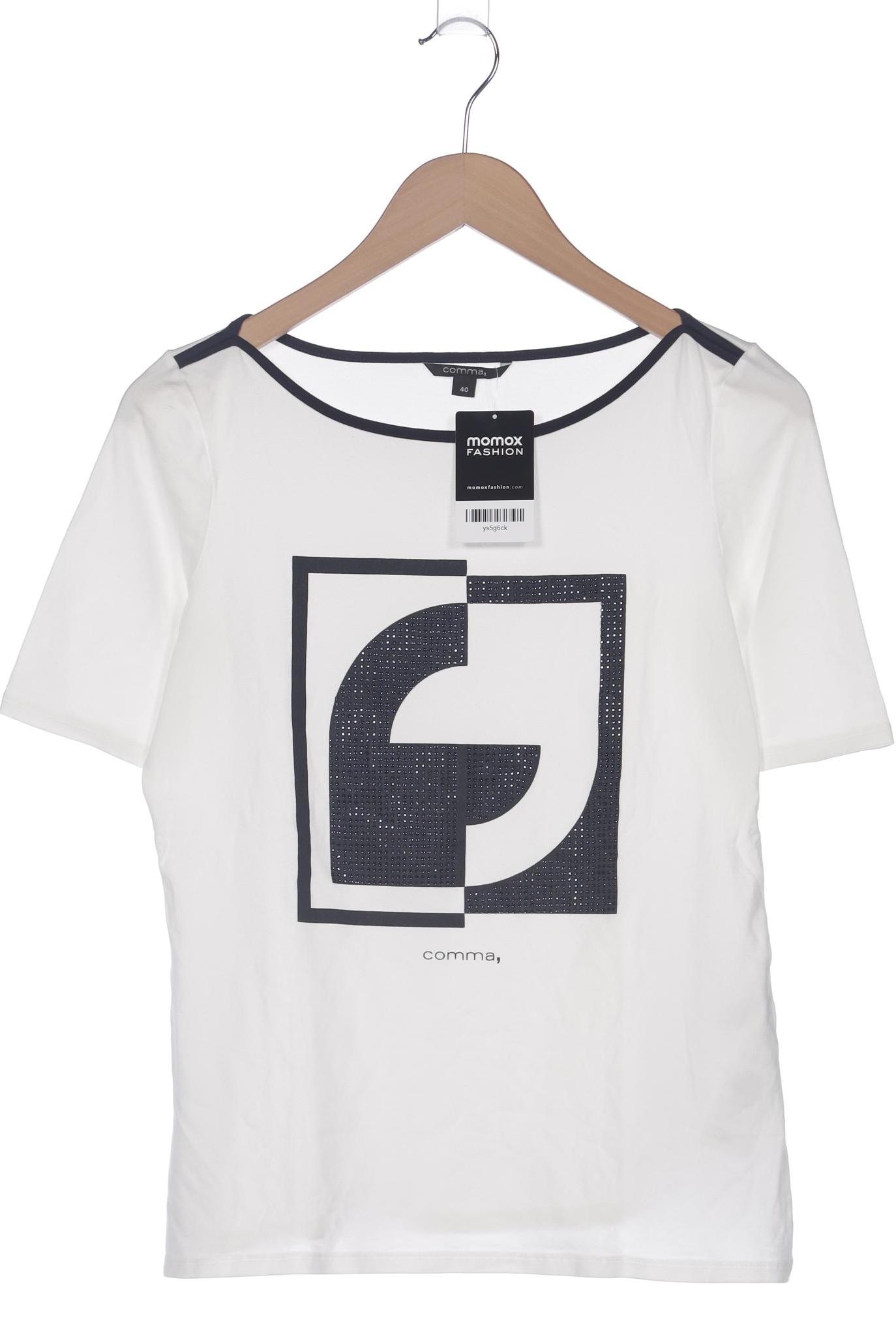 

Comma Damen T-Shirt, weiß, Gr. 40