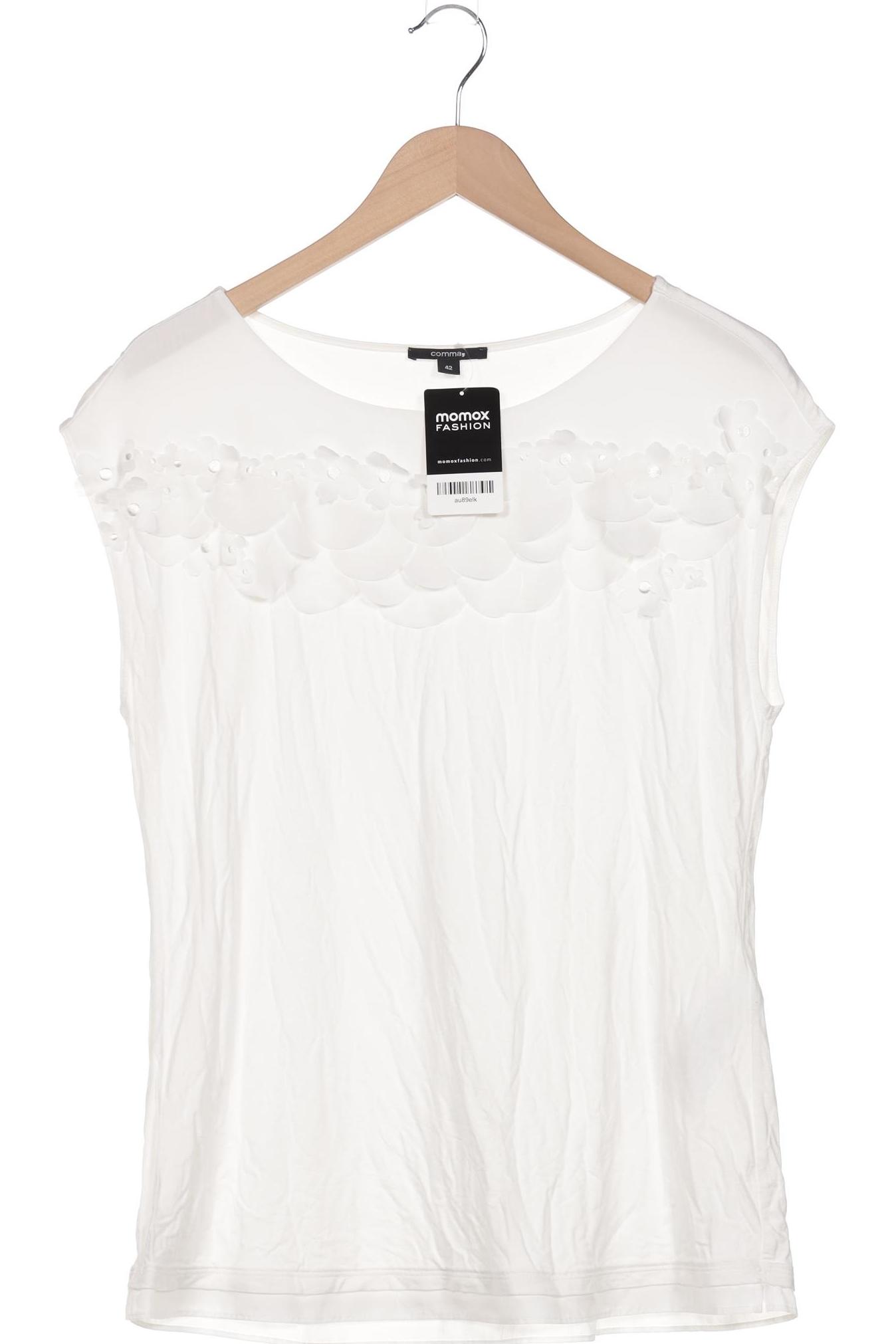 

Comma Damen T-Shirt, weiß, Gr. 42