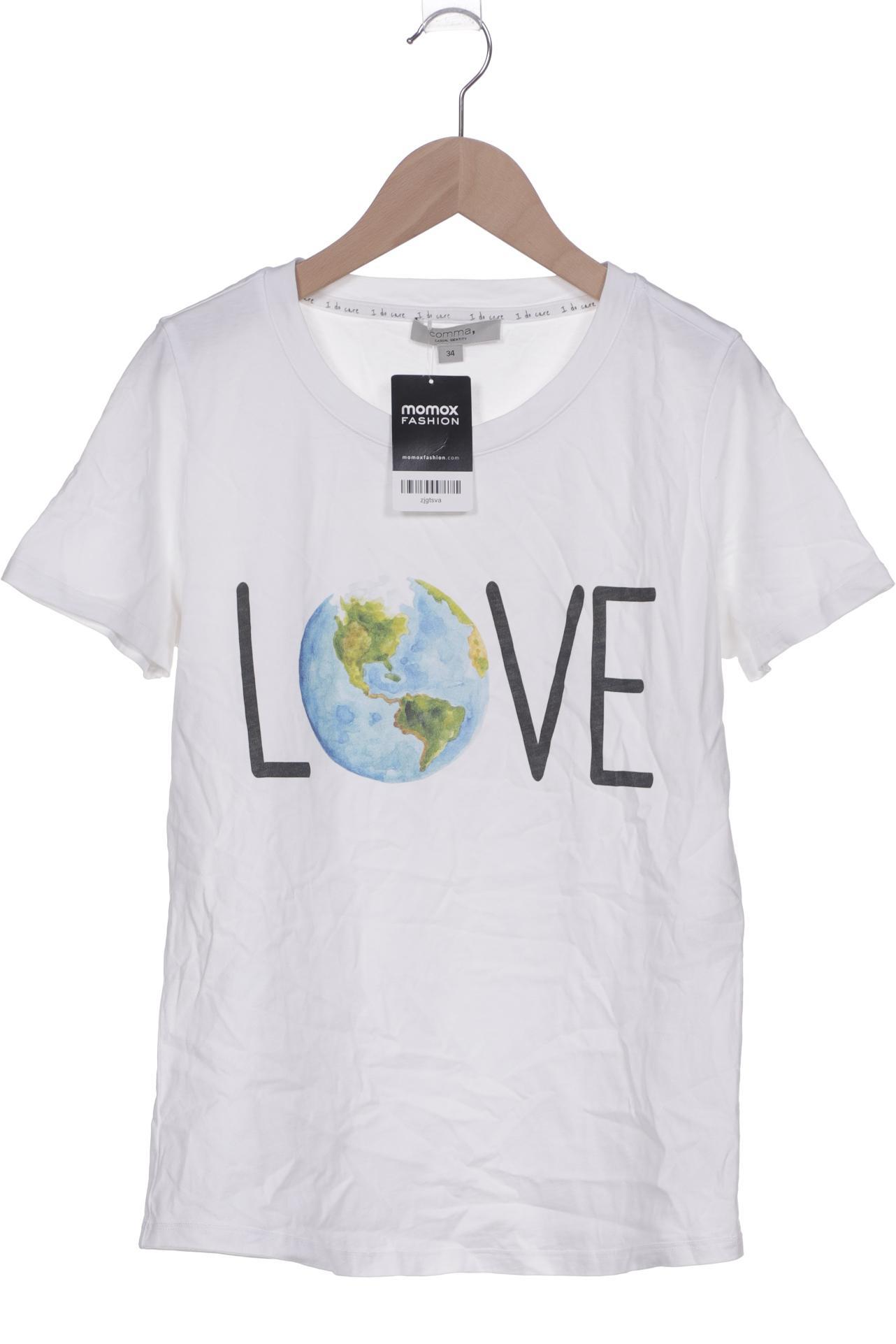 

Comma Damen T-Shirt, weiß, Gr. 34